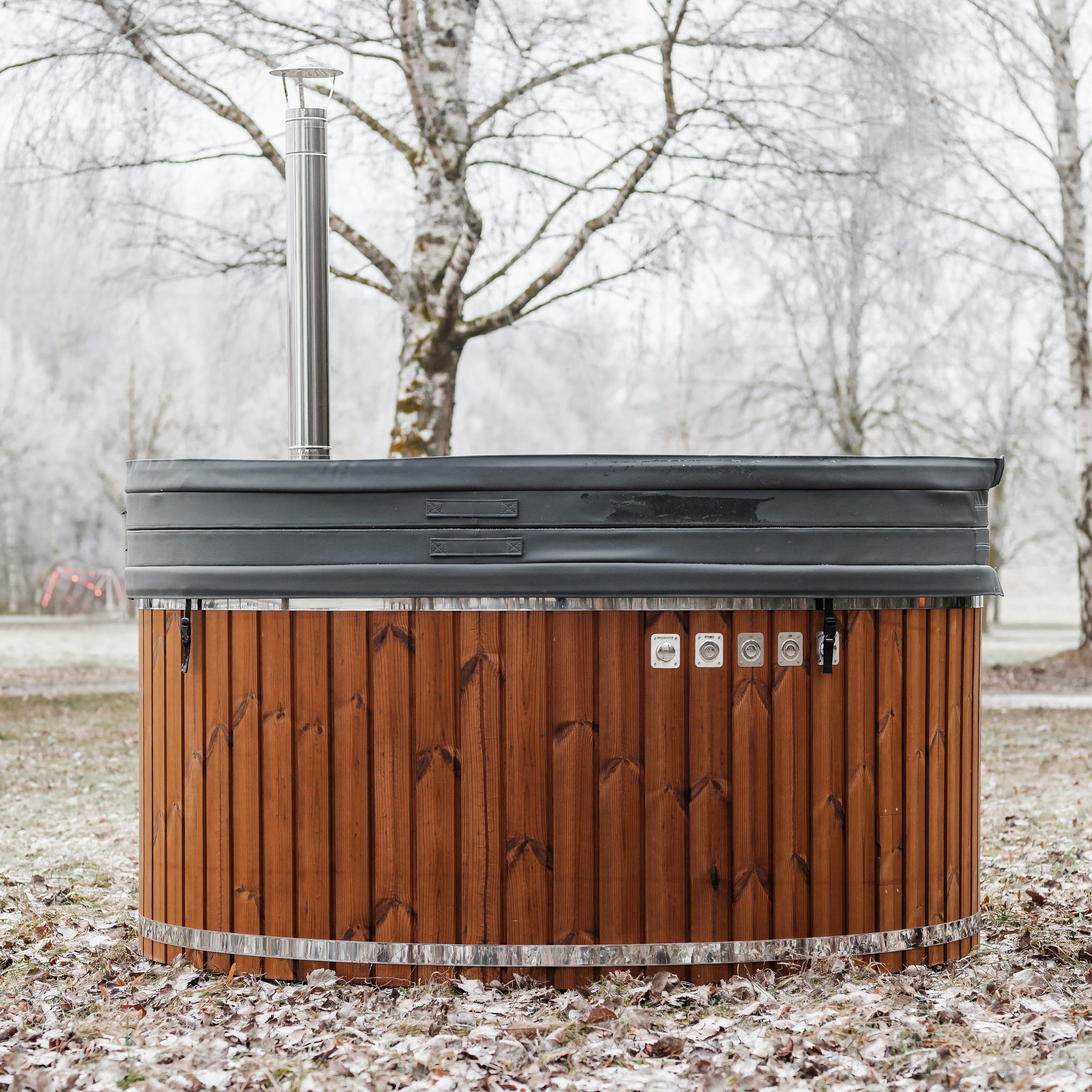 Houtgestookte hottub - interne kachel - rond