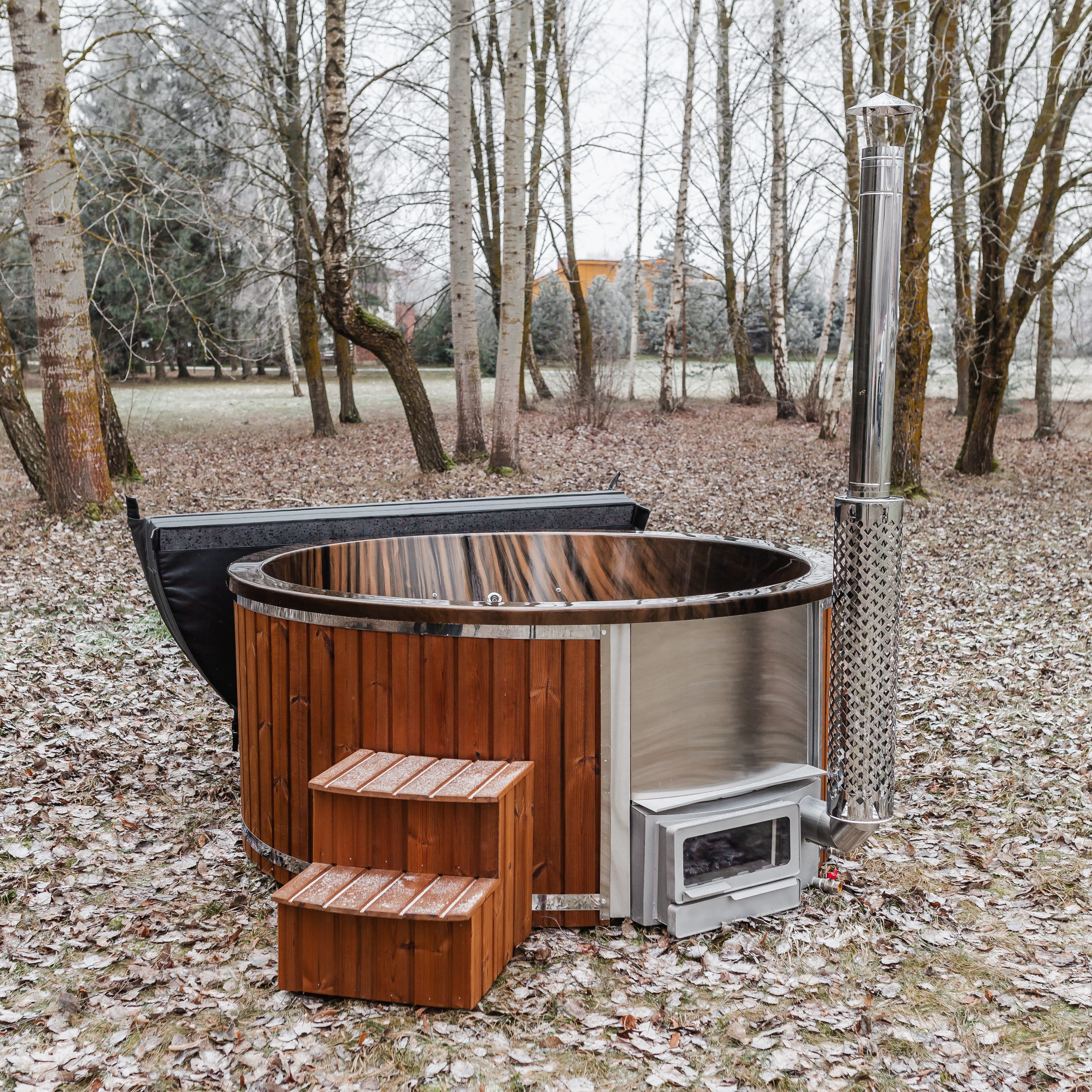 Houtgestookte hottub - interne kachel - rond