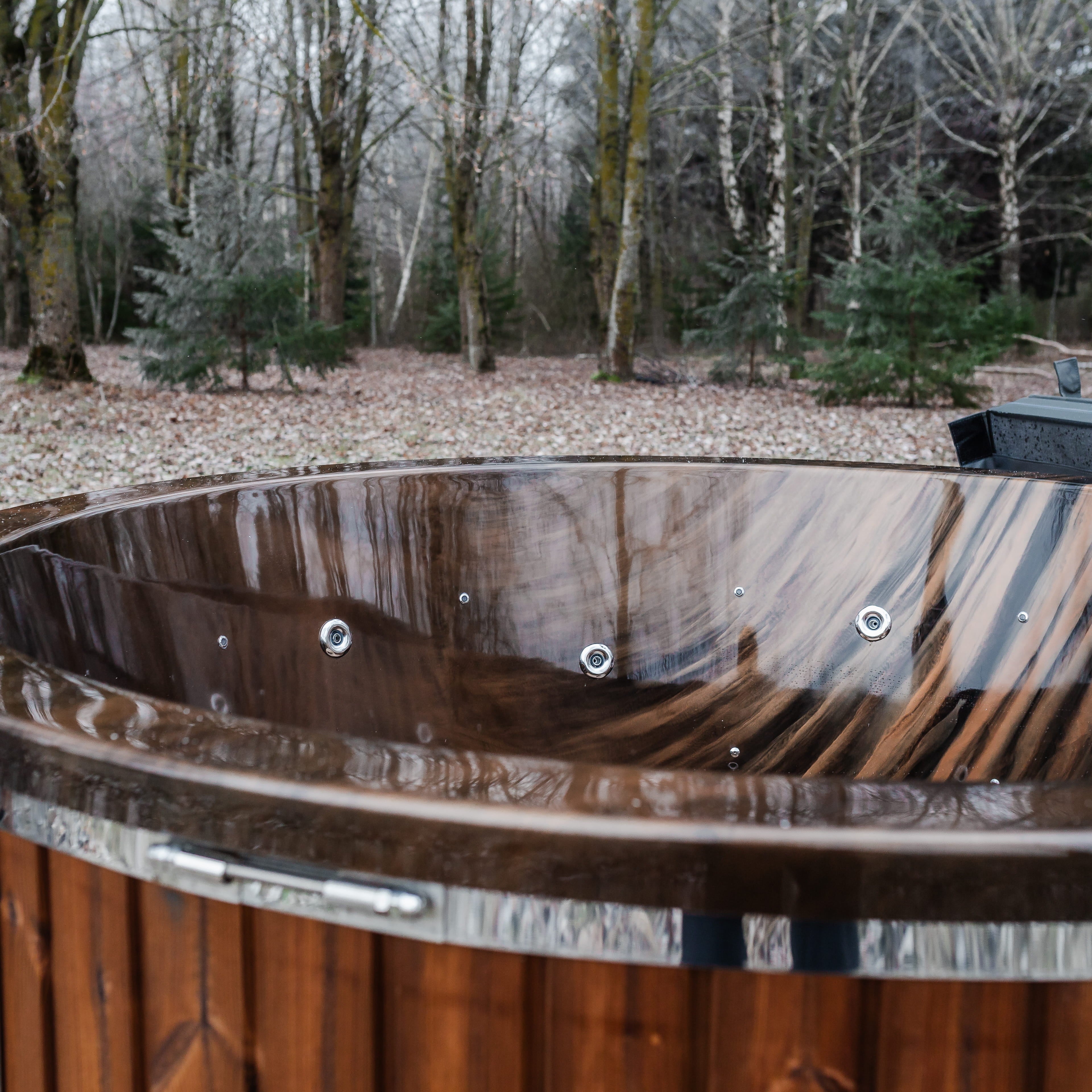 Houtgestookte hottub - interne kachel - rond