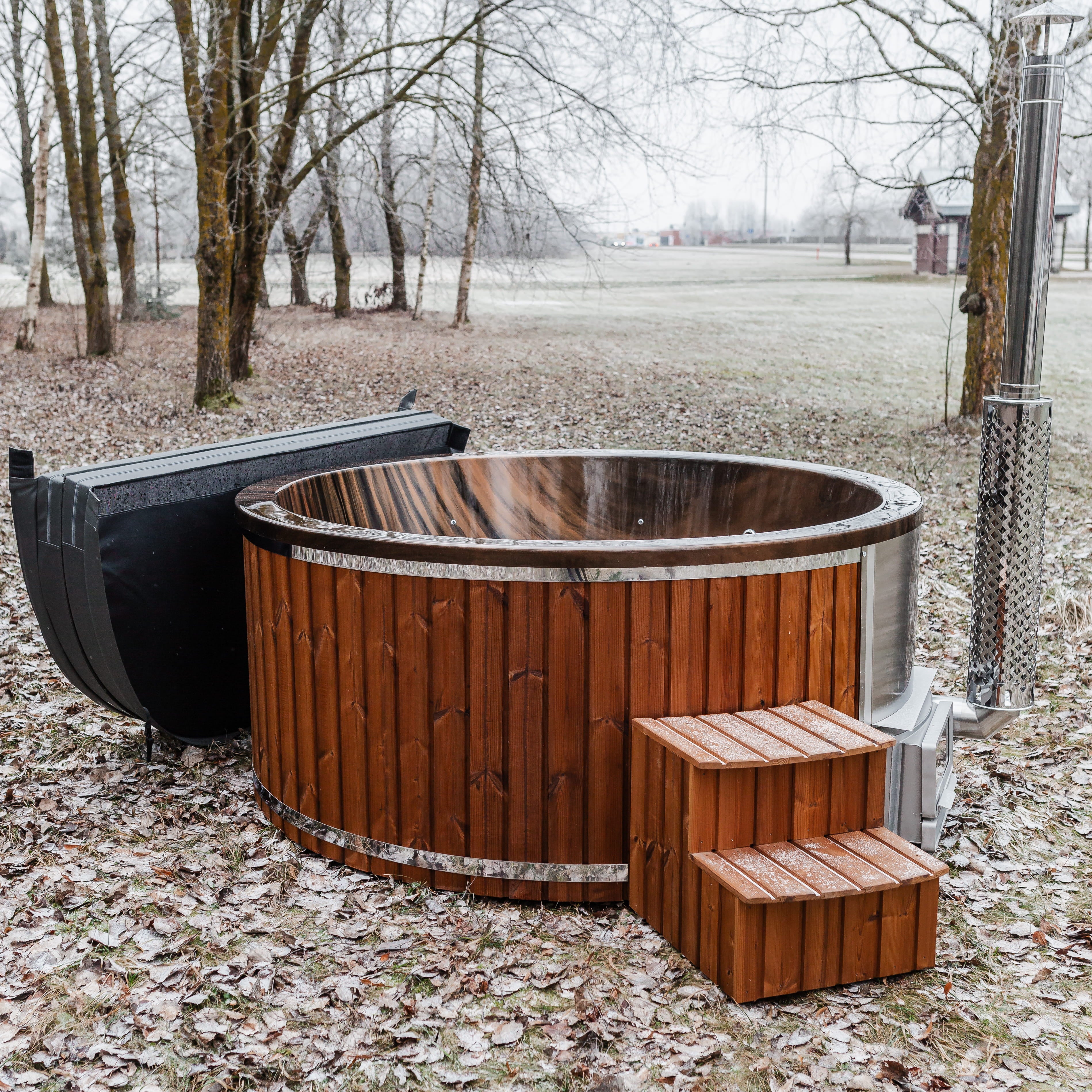 Houtgestookte hottub - interne kachel - rond
