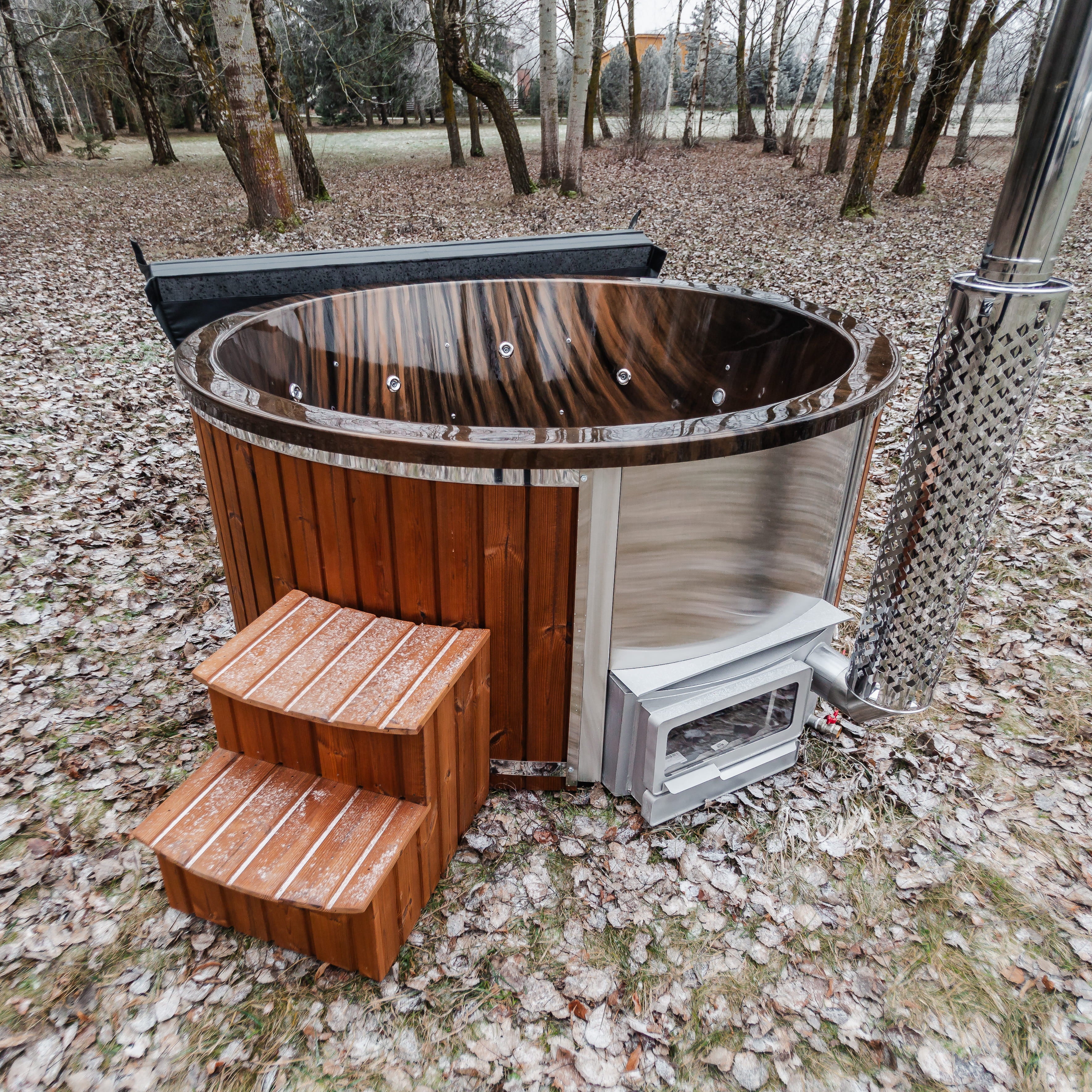 Houtgestookte hottub - interne kachel - rond