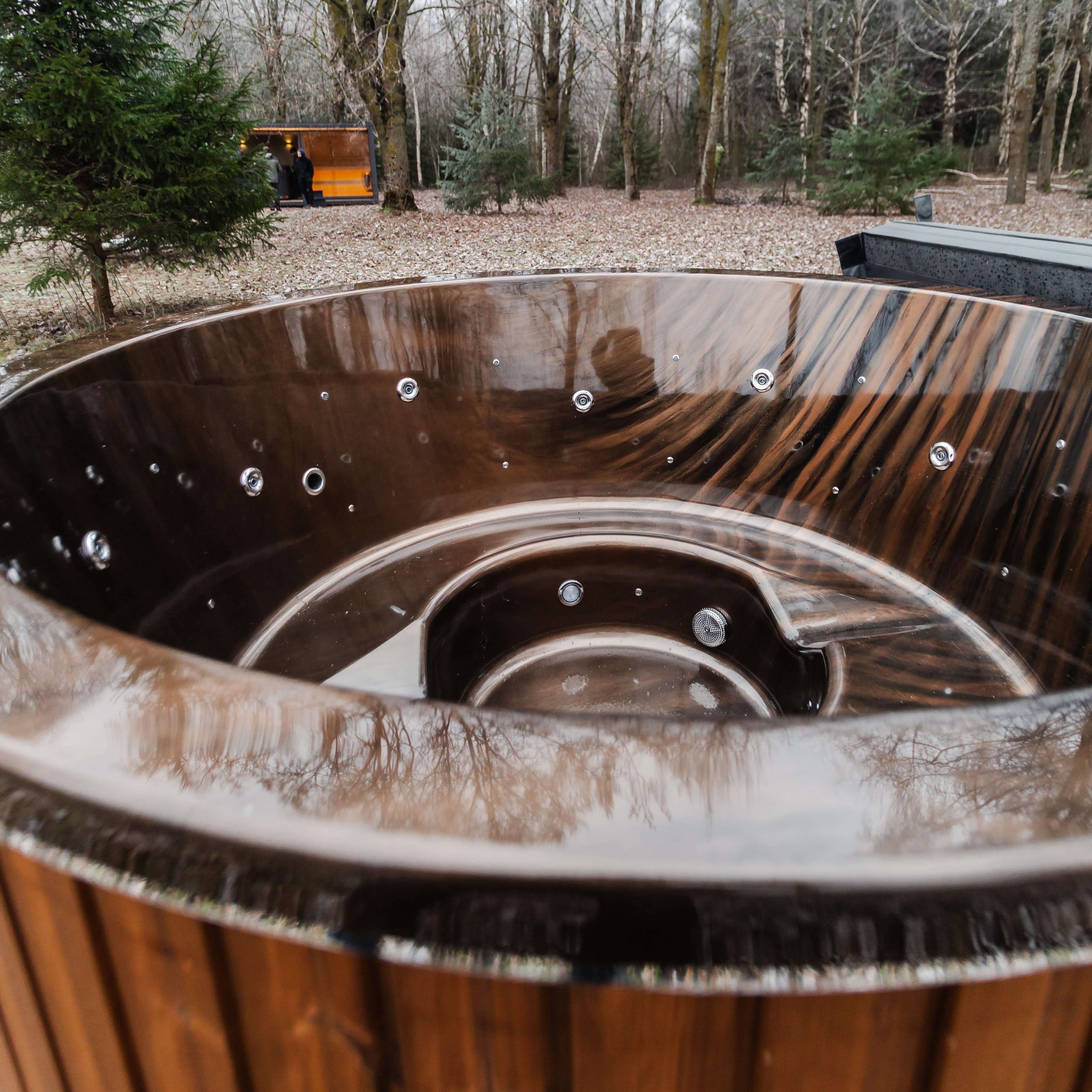 Houtgestookte hottub - interne kachel - rond