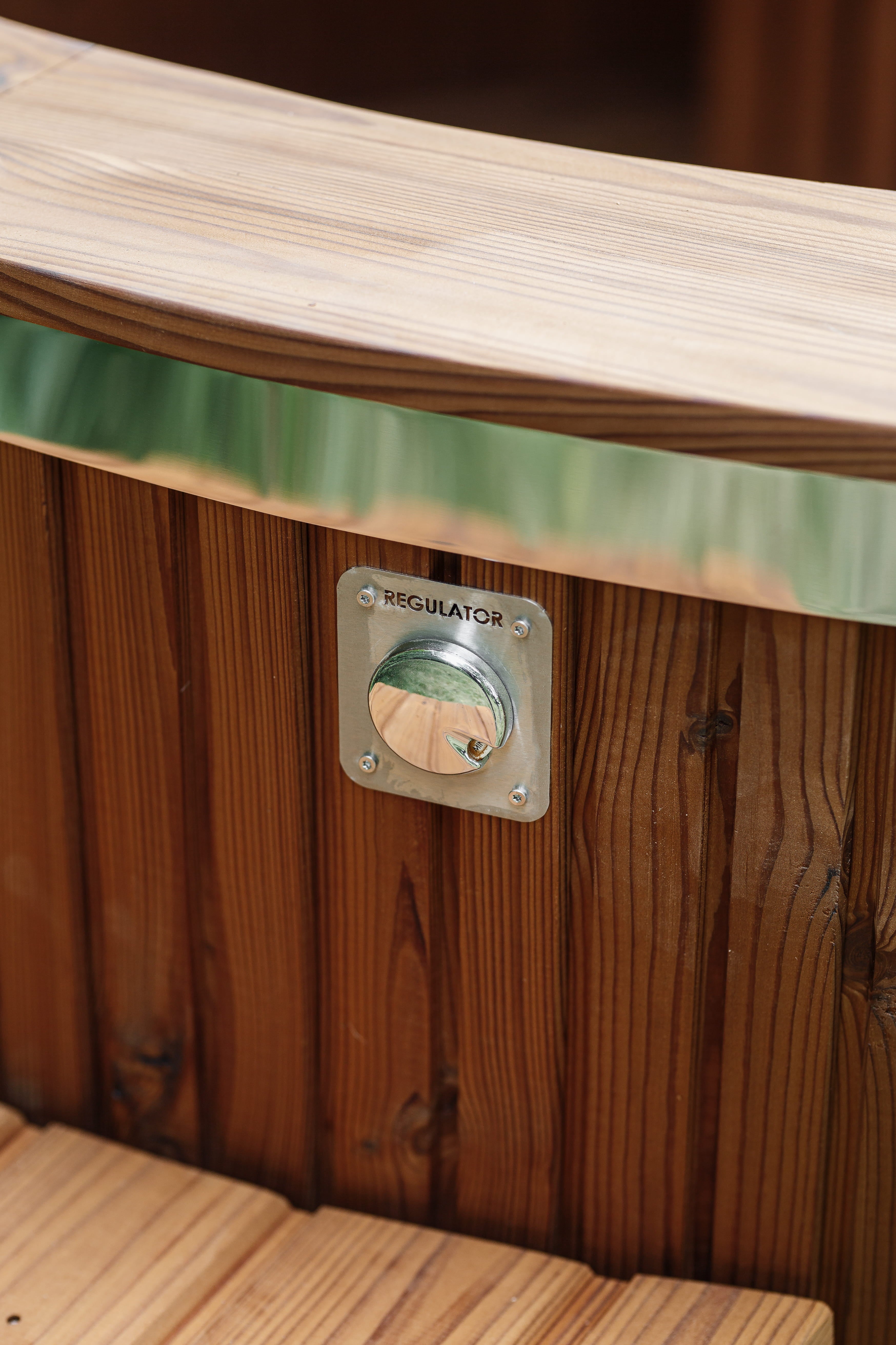 Houtgestookte hottub - RVS - externe kachel