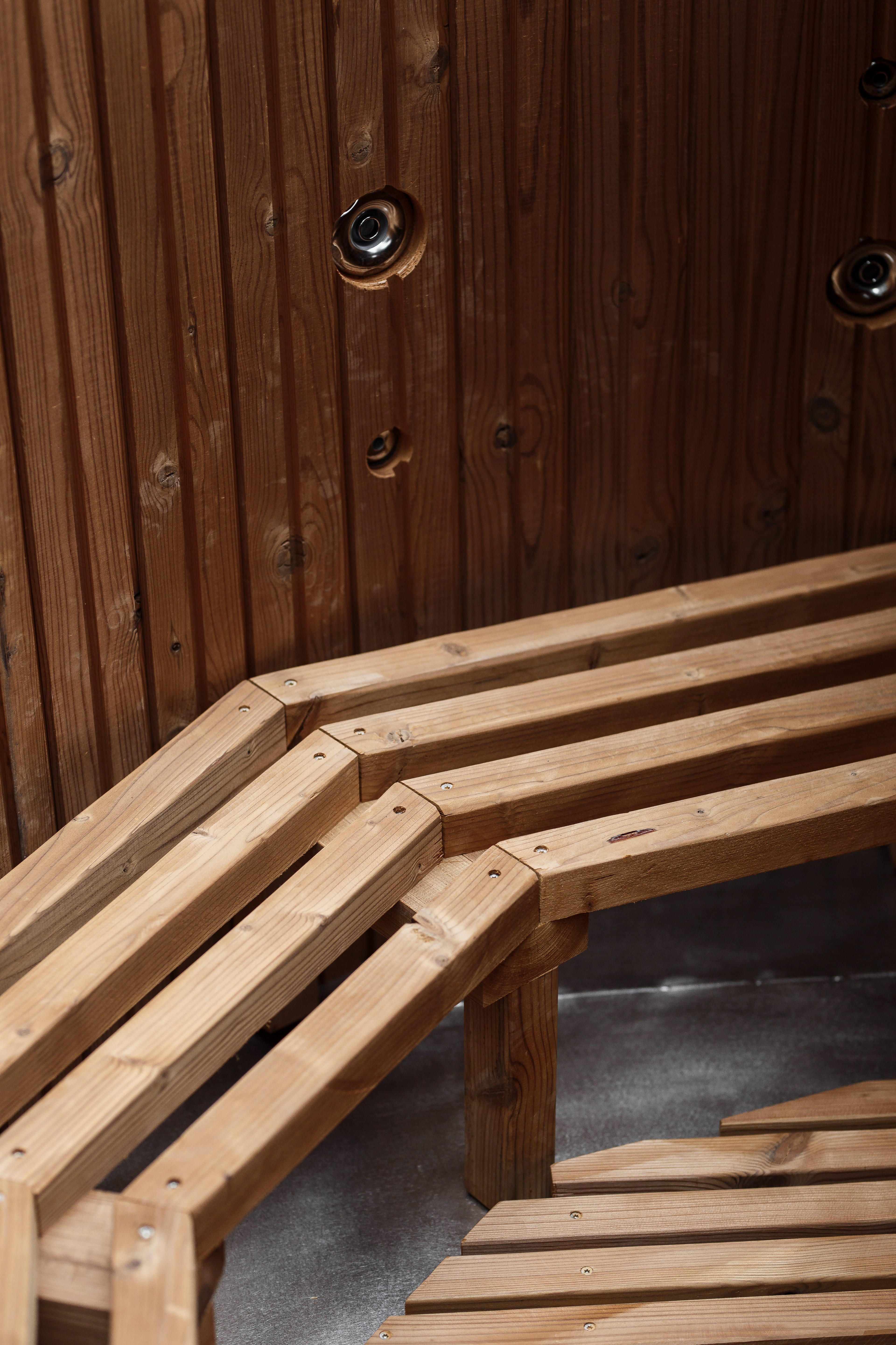 Houtgestookte hottub - RVS - externe kachel