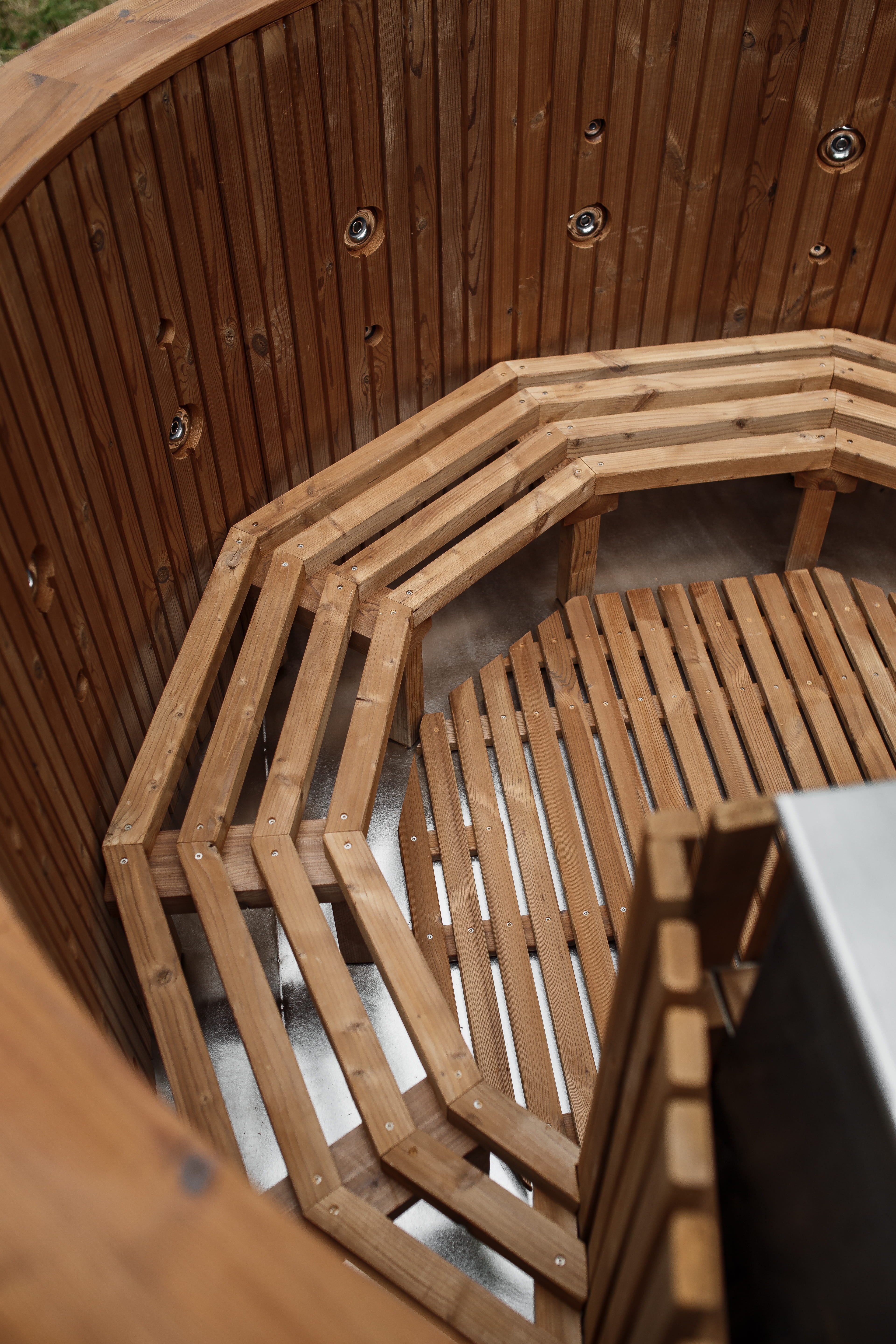 Houtgestookte hottub - RVS - externe kachel