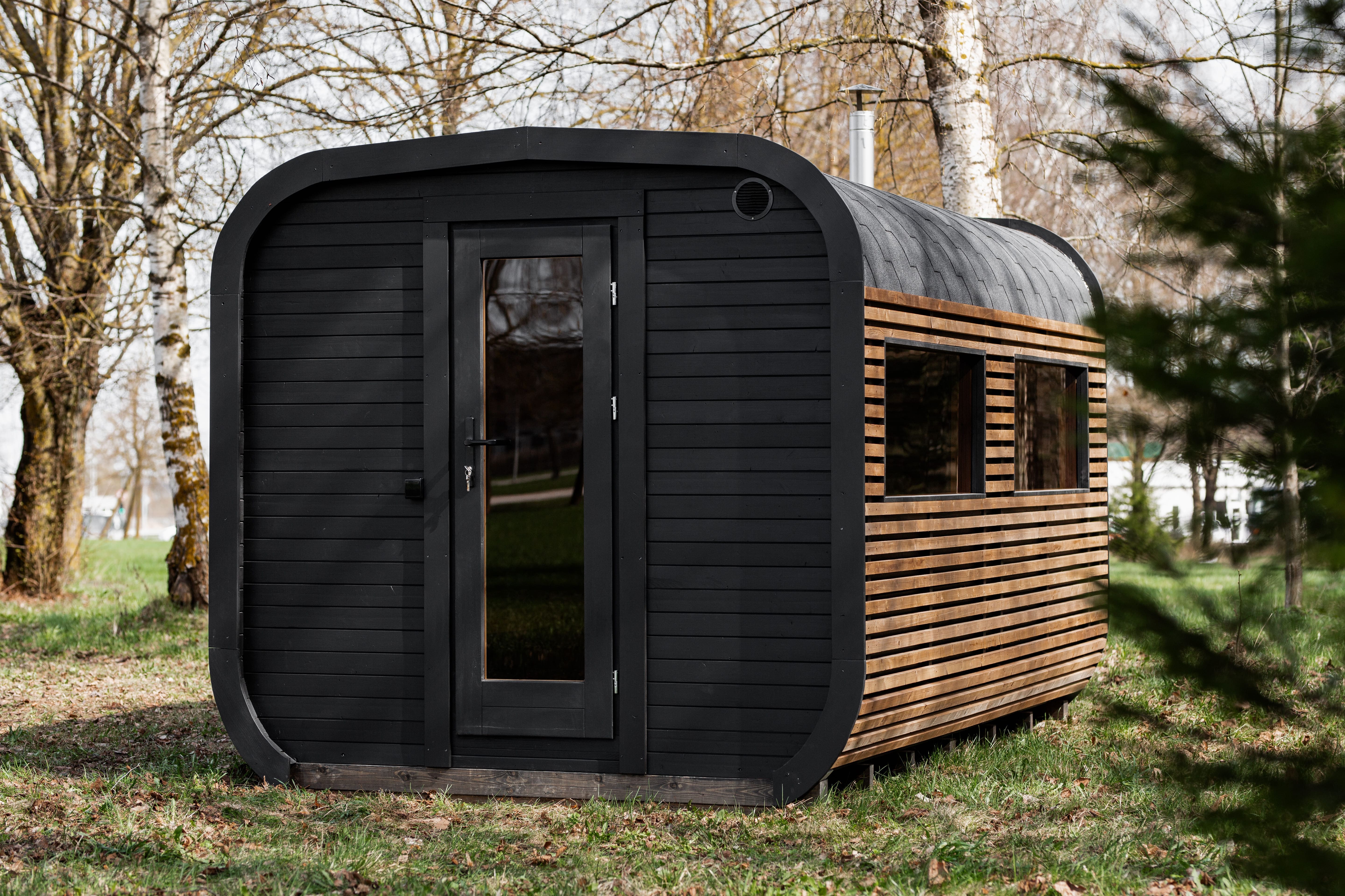 Cube sauna 4m met kleedruimte