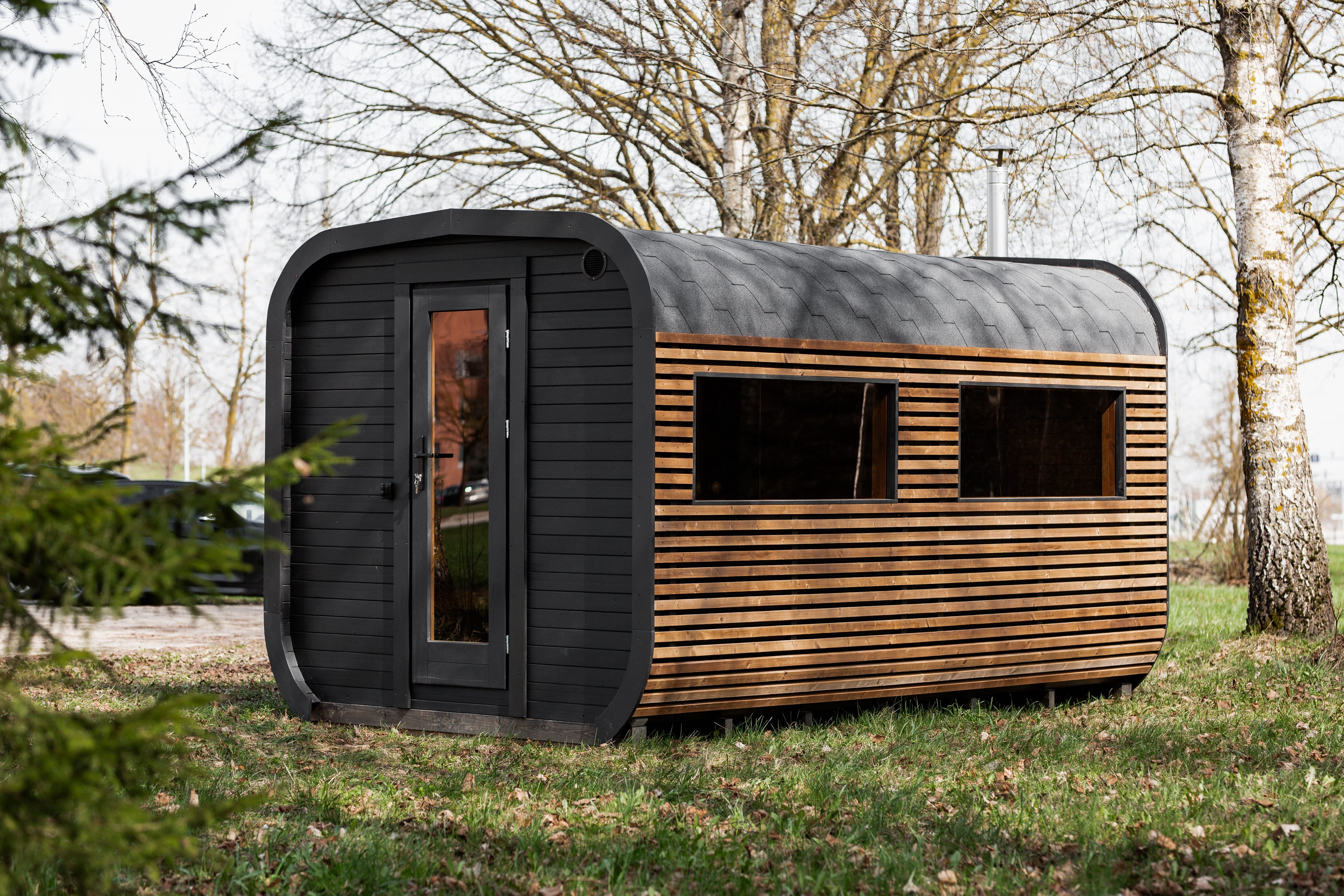 Cube sauna 4m met kleedruimte