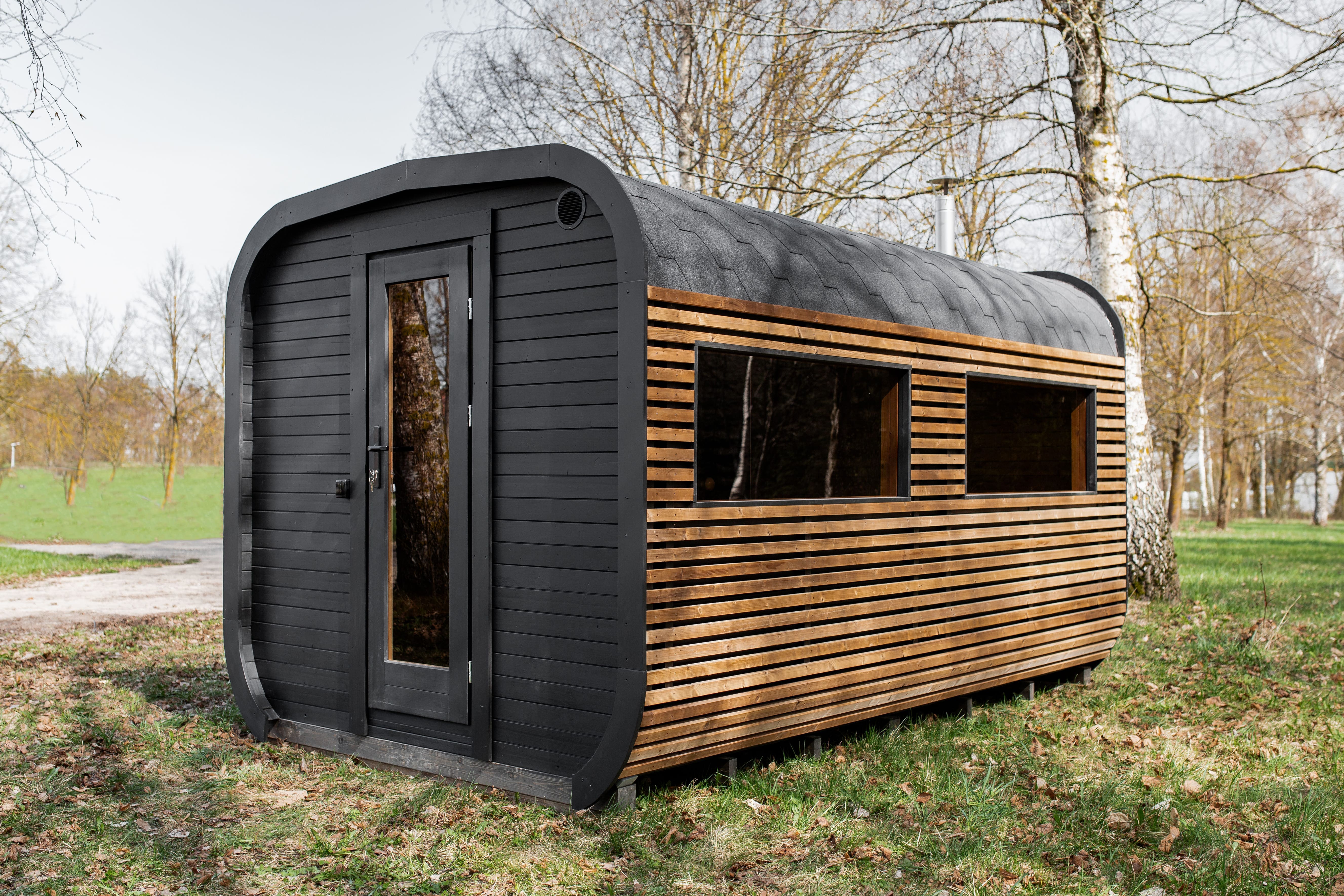 Cube sauna 4m met kleedruimte
