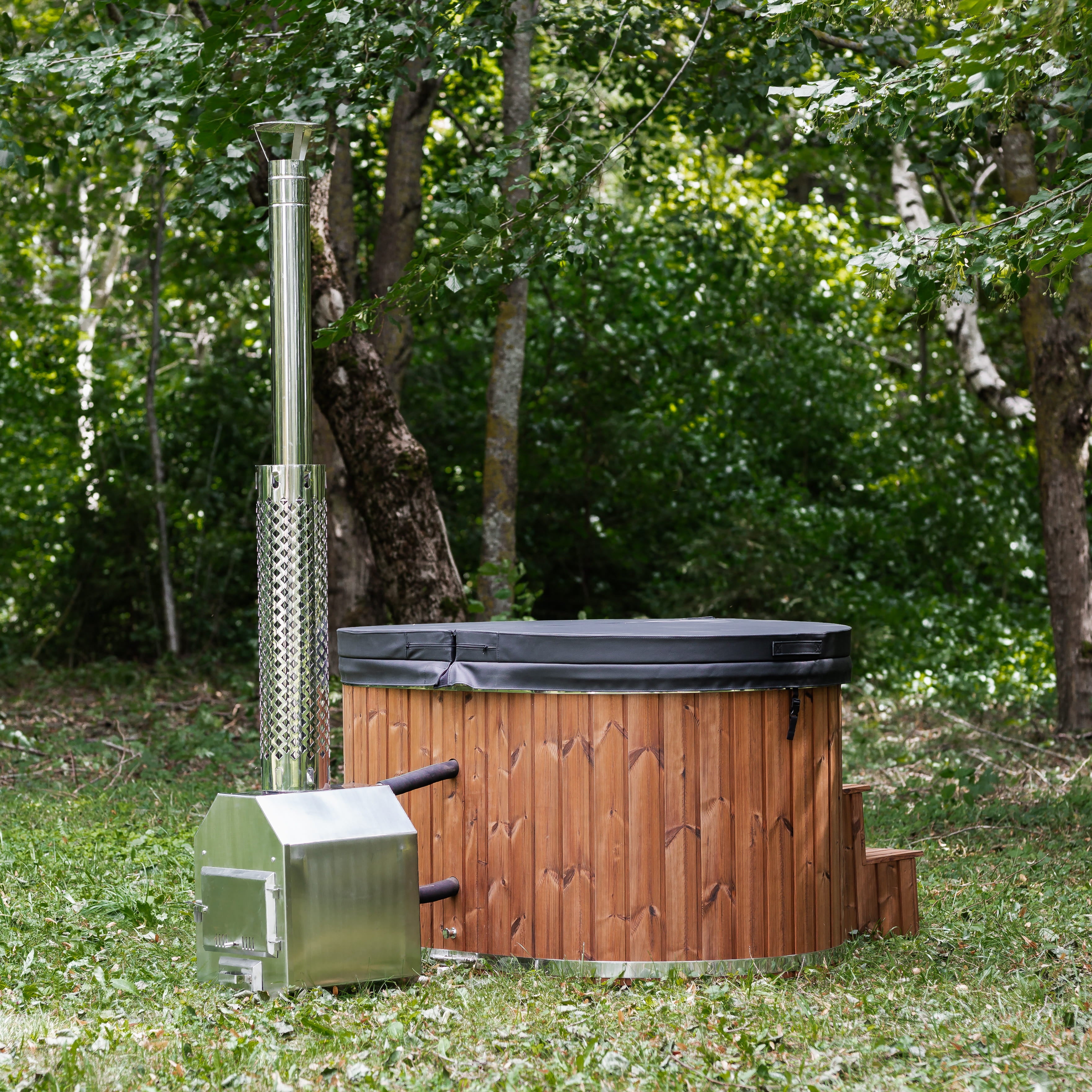Houtgestookte hottub - externe kachel - ovaal