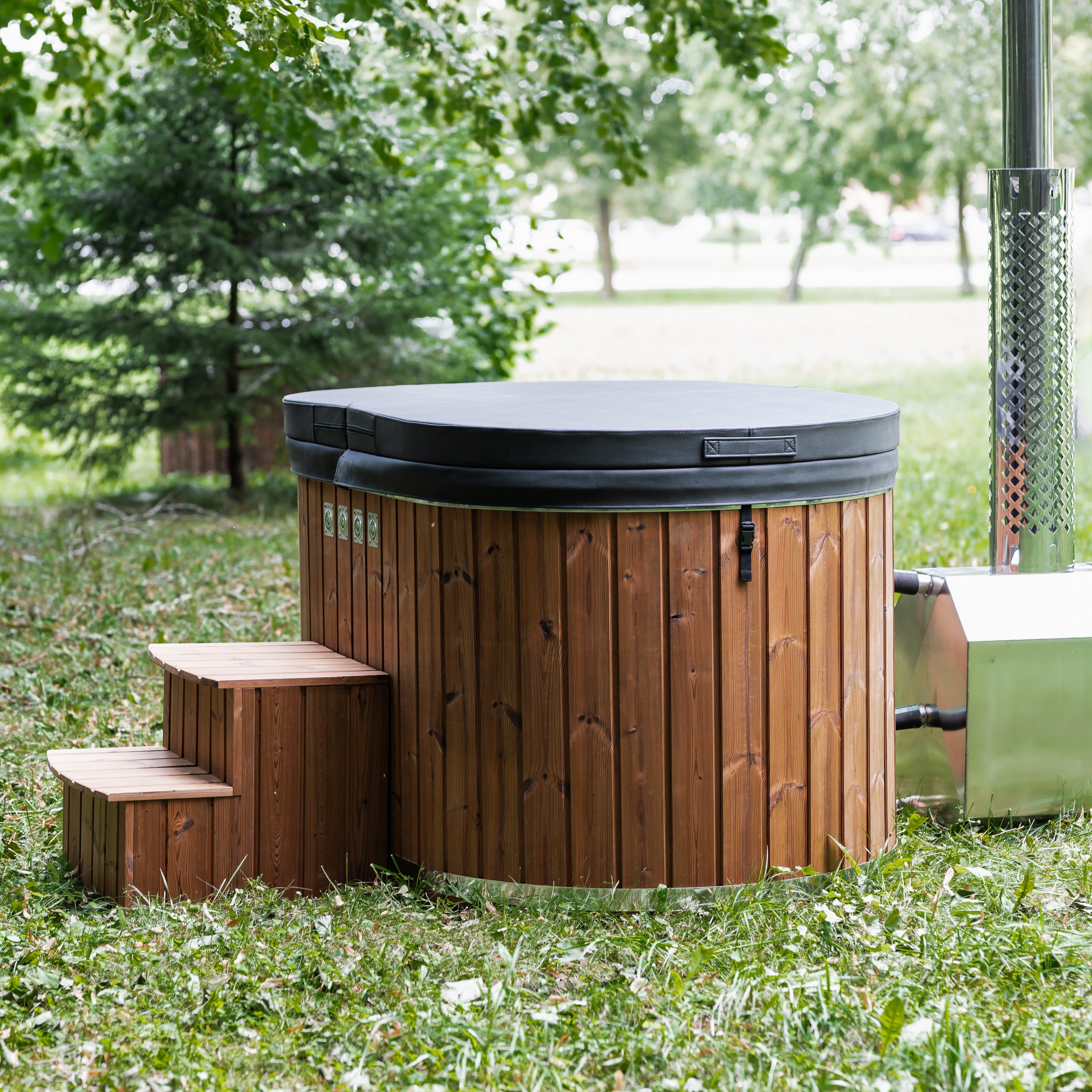 Houtgestookte hottub - externe kachel - ovaal