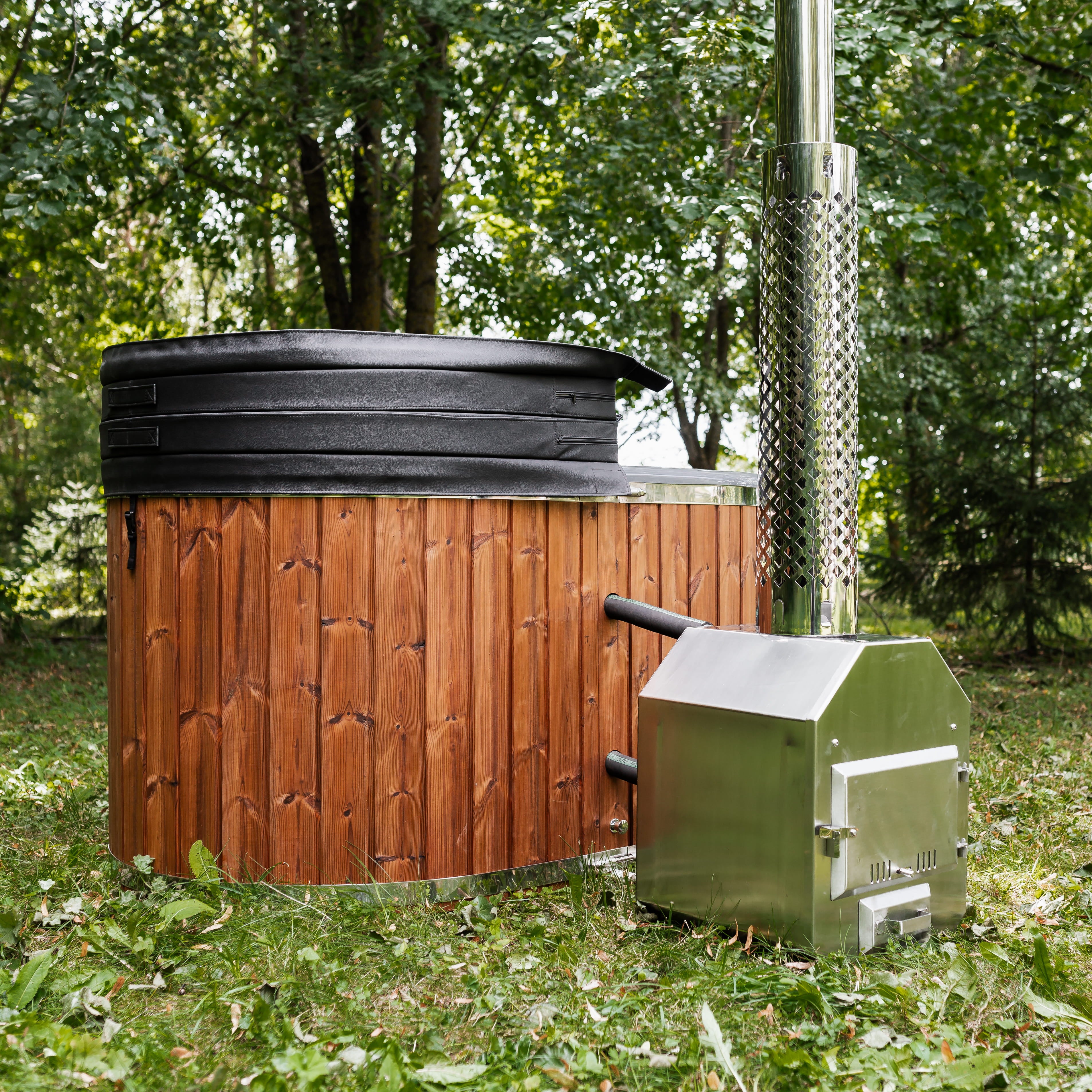 Houtgestookte hottub - externe kachel - ovaal