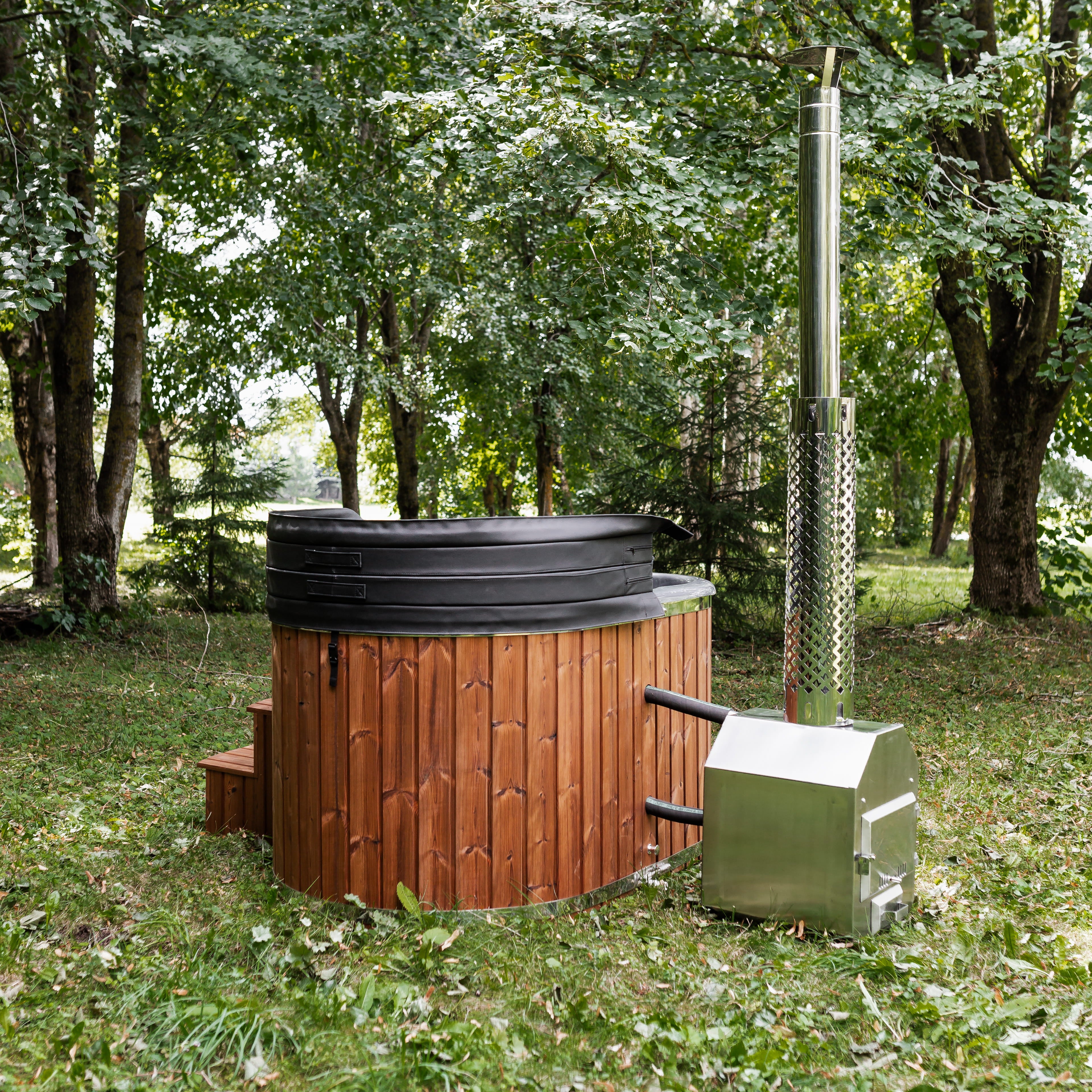 Houtgestookte hottub - externe kachel - ovaal