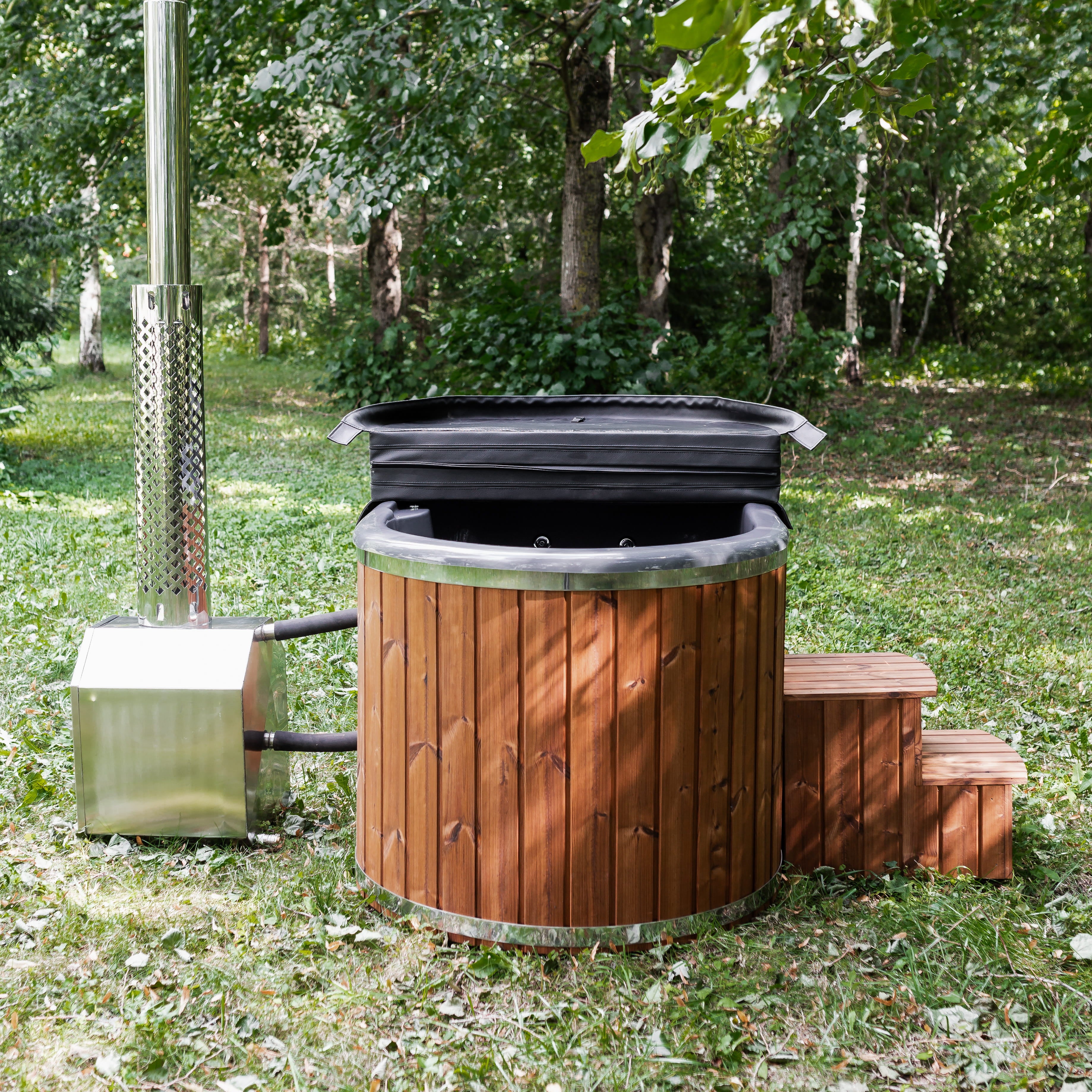 Houtgestookte hottub - externe kachel - ovaal