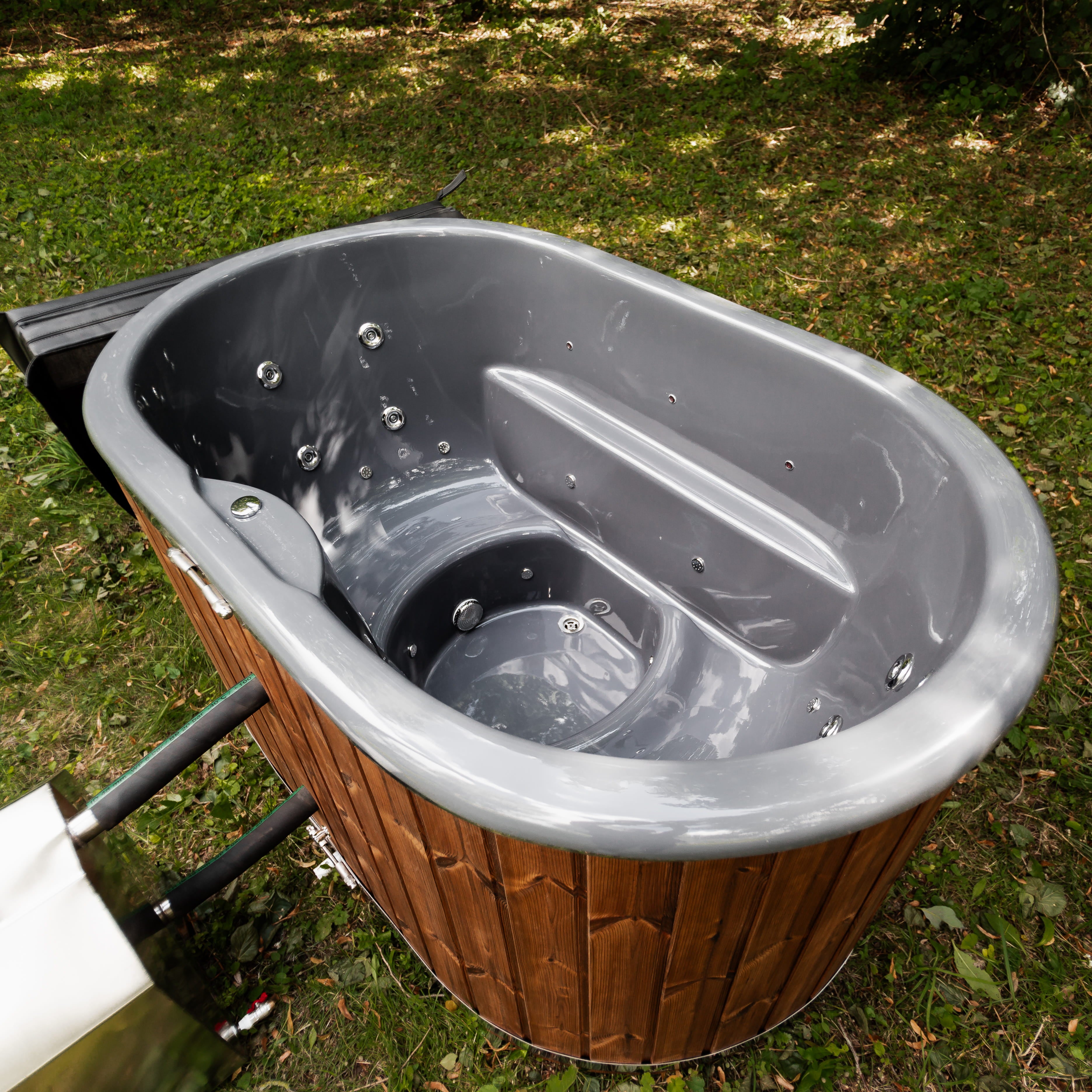 Houtgestookte hottub - externe kachel - ovaal