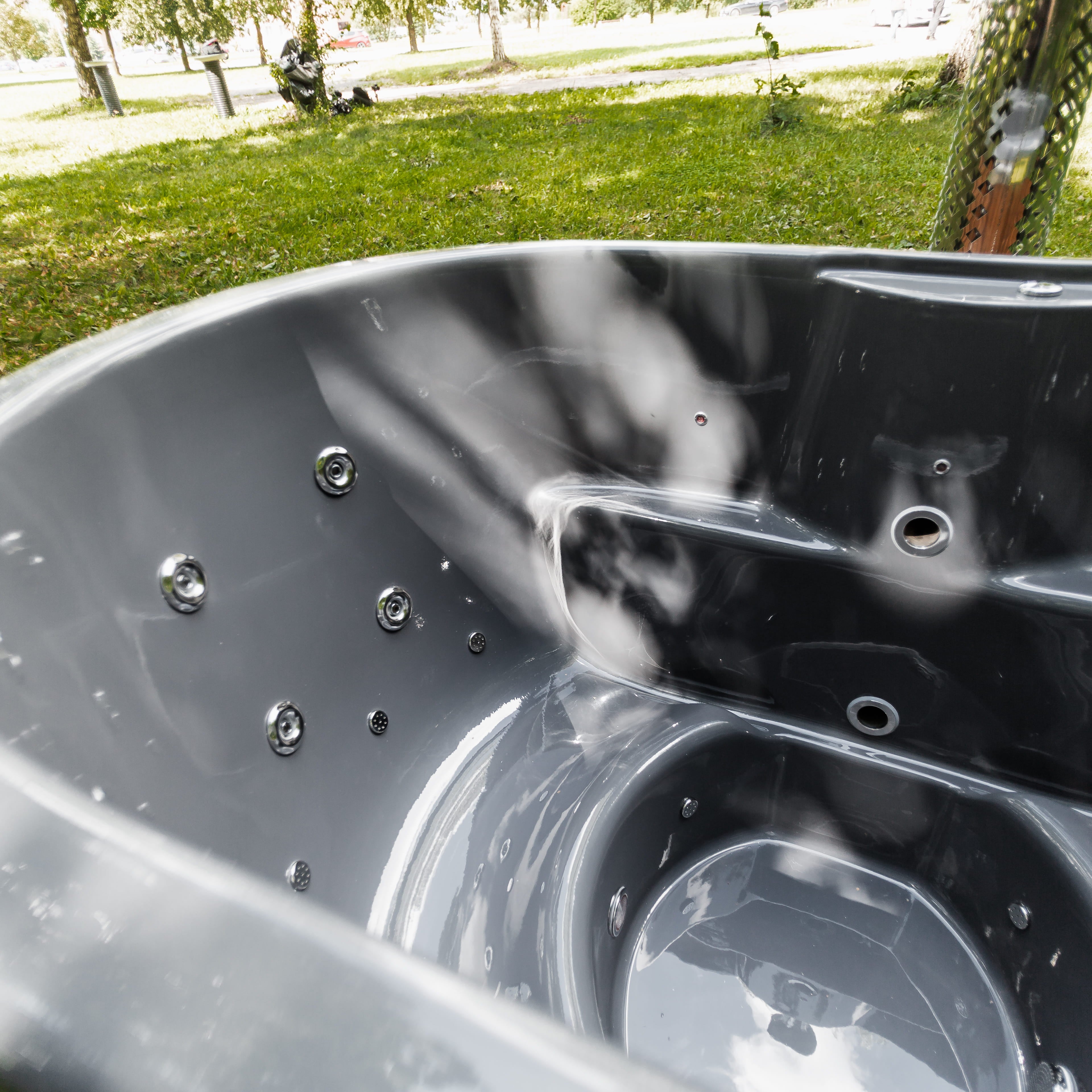 Houtgestookte hottub - externe kachel - ovaal