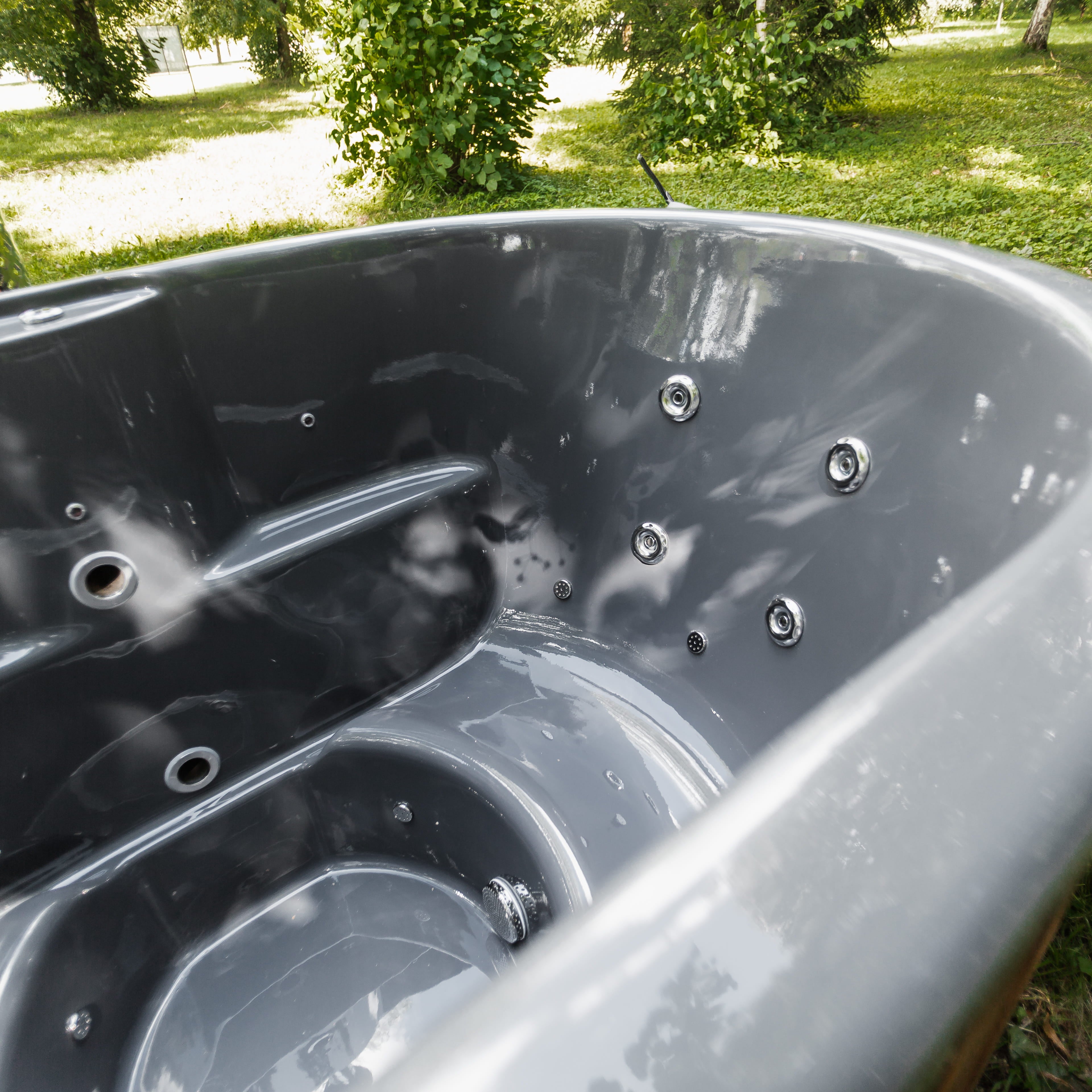 Houtgestookte hottub - externe kachel - ovaal