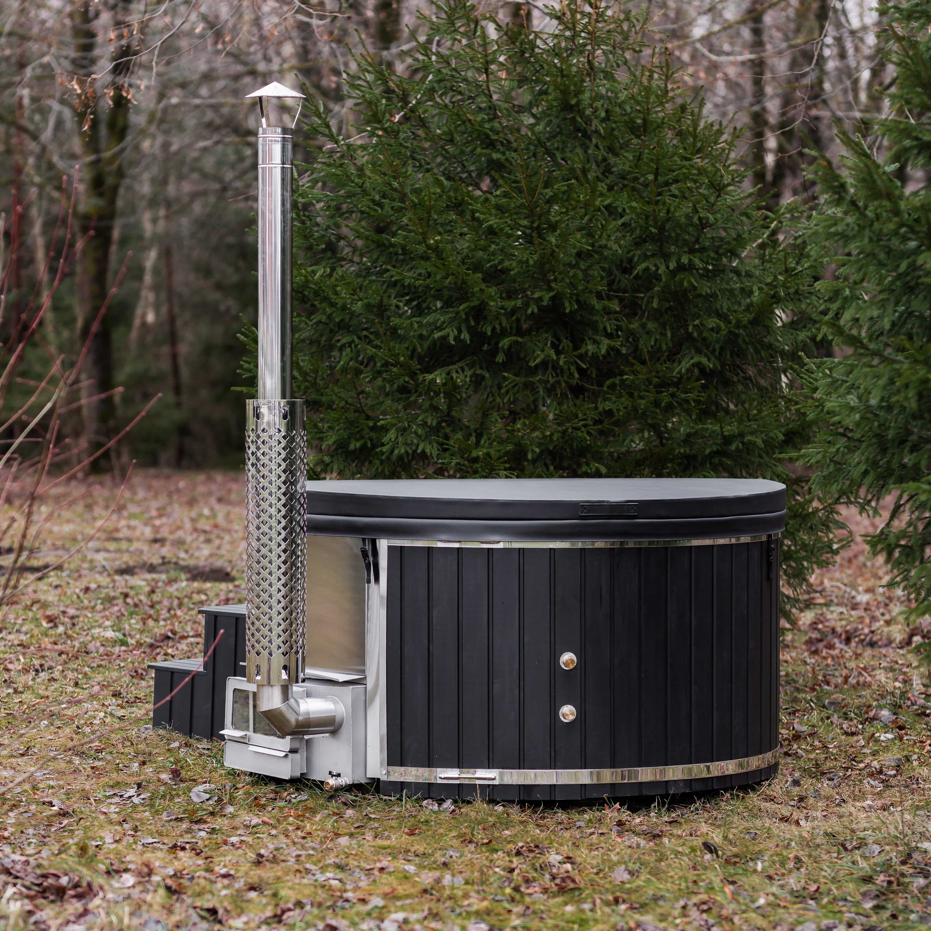 Houtgestookte hottub - interne kachel - rond