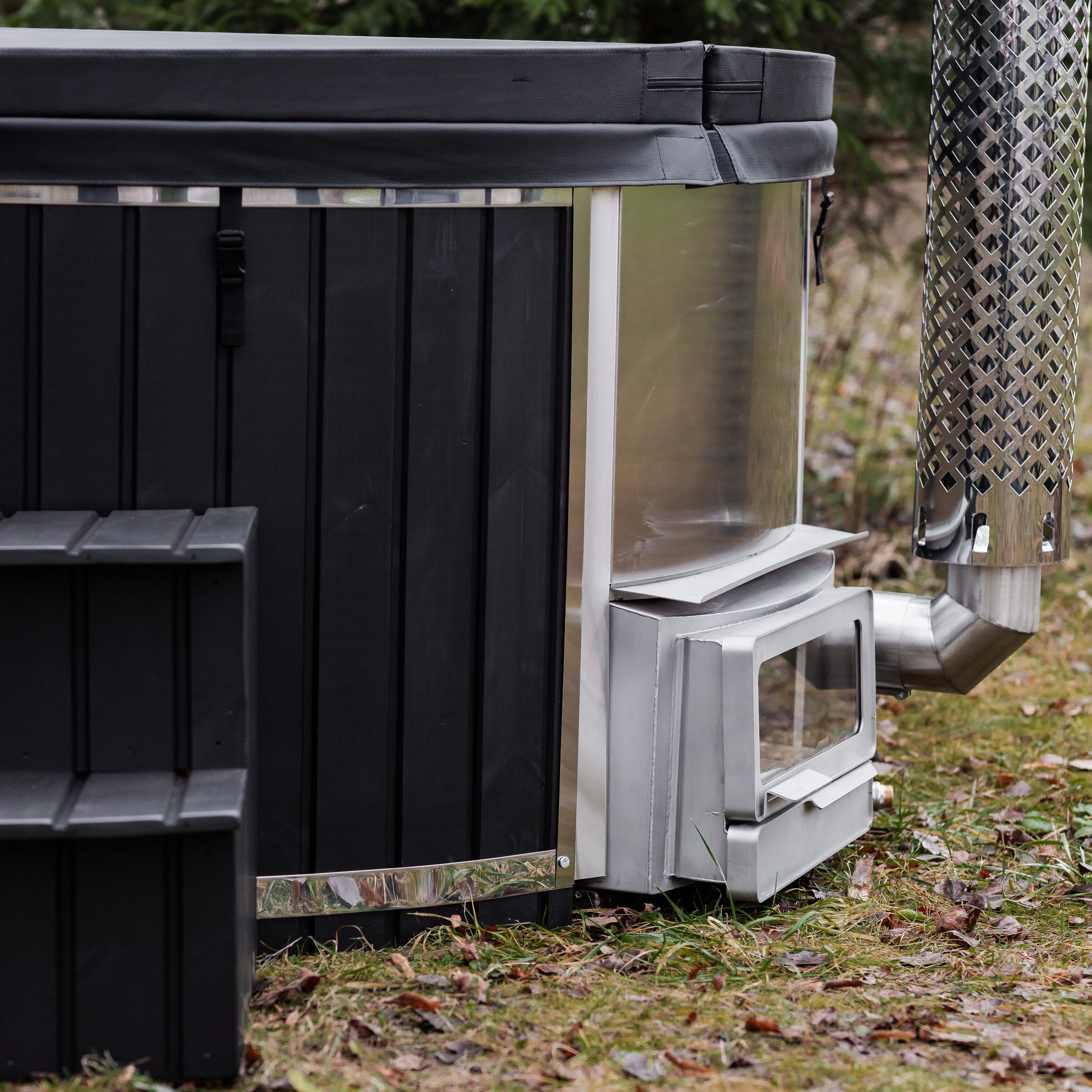 Houtgestookte hottub - interne kachel - rond