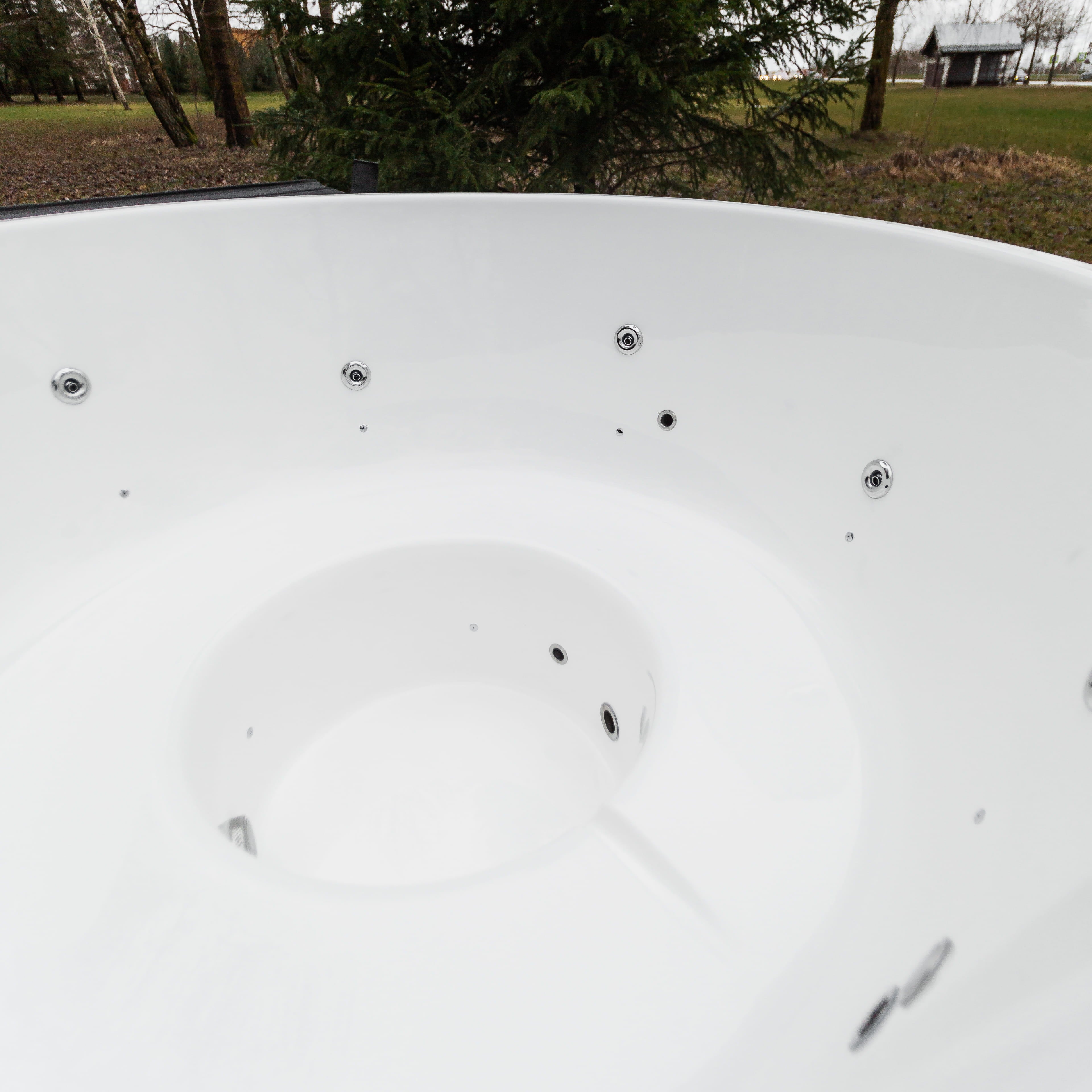 Houtgestookte hottub - interne kachel - rond