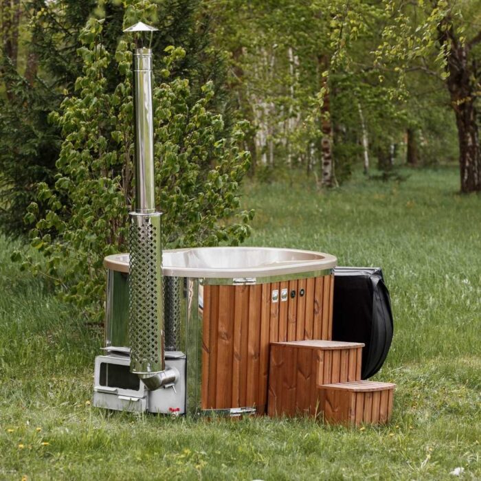 Houtgestookte hottub - interne kachel - ovaal