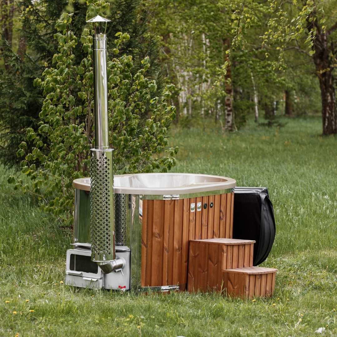 Houtgestookte hottub - interne kachel - ovaal