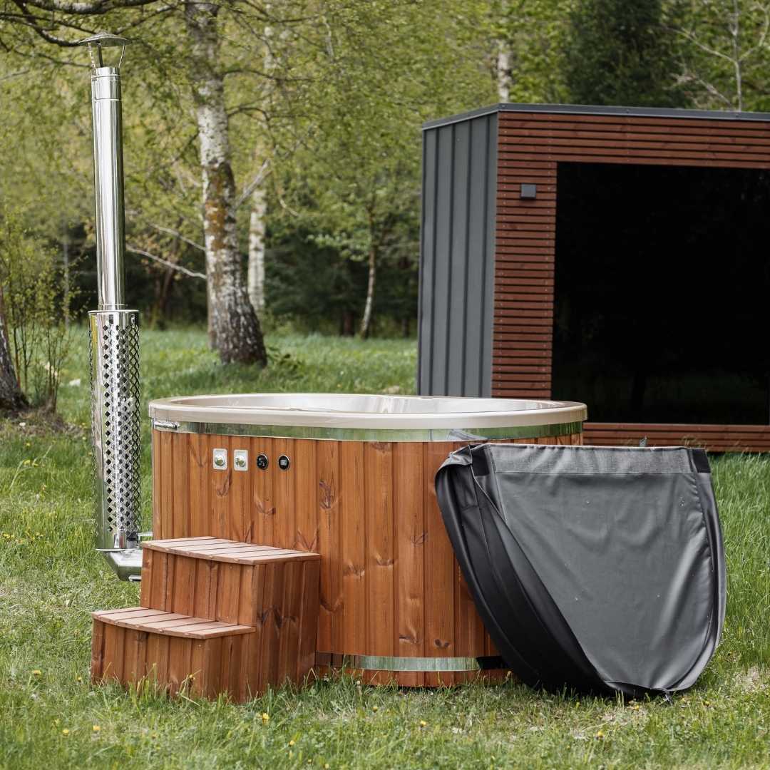 Houtgestookte hottub - interne kachel - ovaal