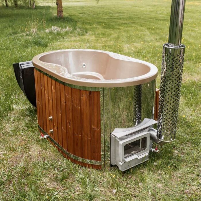 Houtgestookte hottub - interne kachel - ovaal