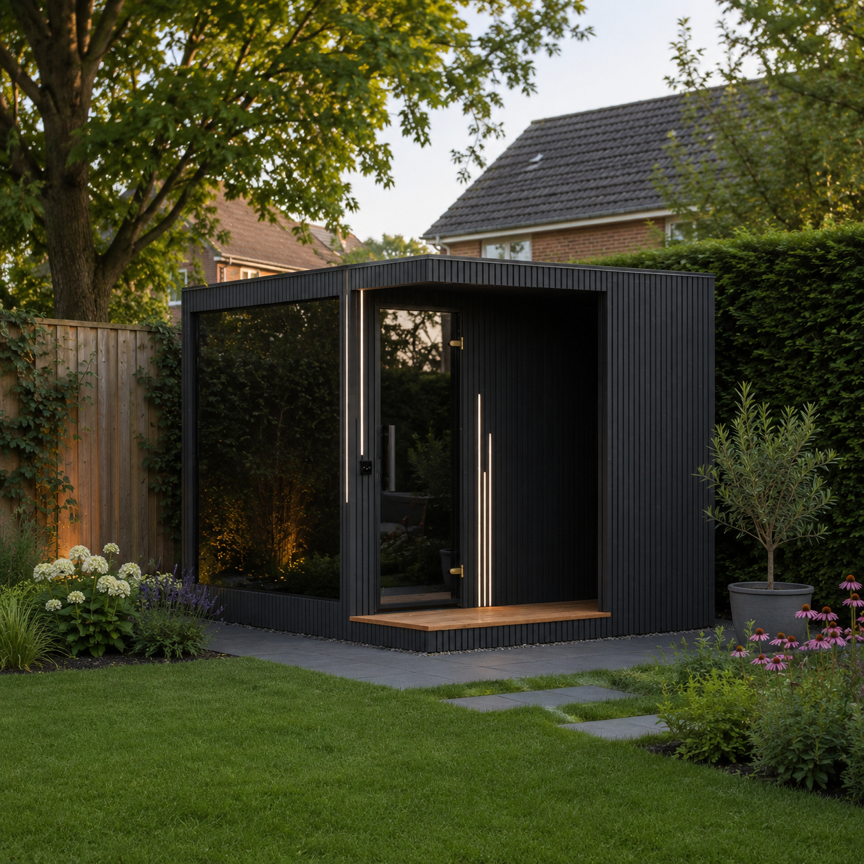 Luxe sauna buitendouche