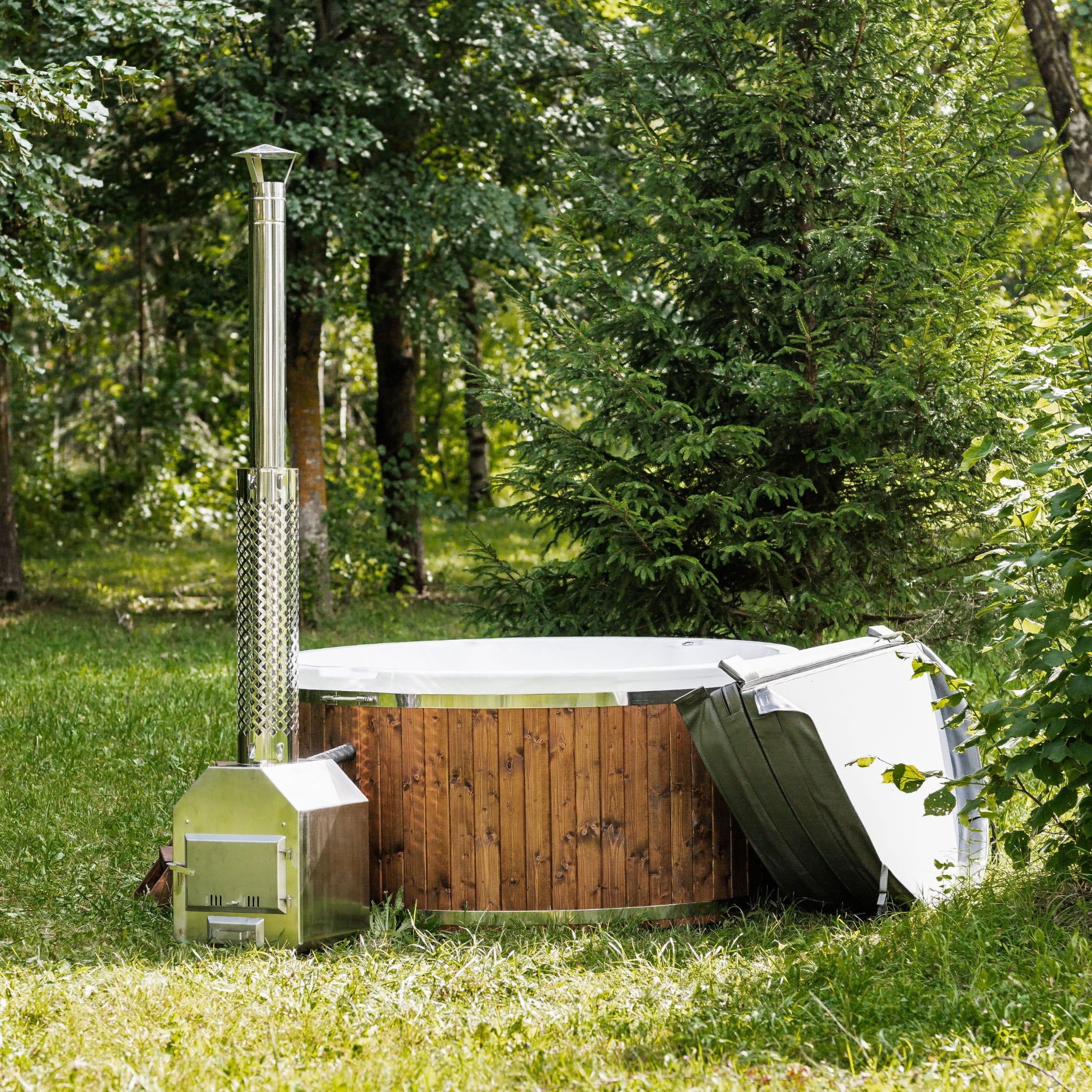 Houtgestookte hottub - externe kachel - rond