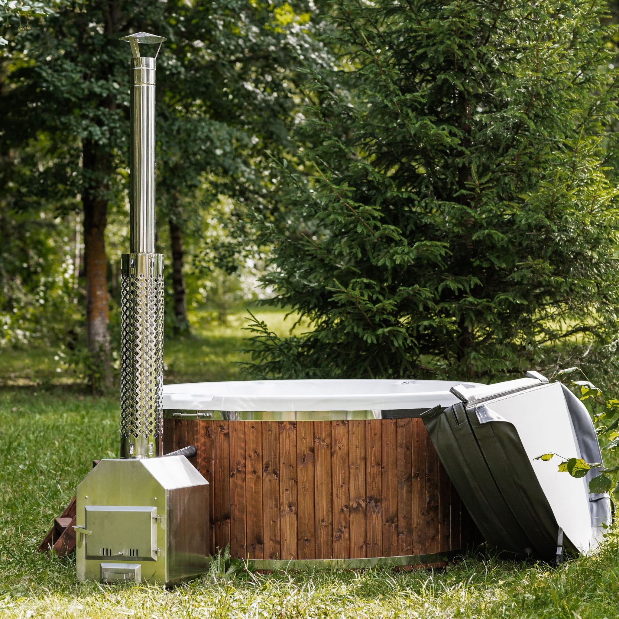 Houtgestookte hottub - externe kachel - rond