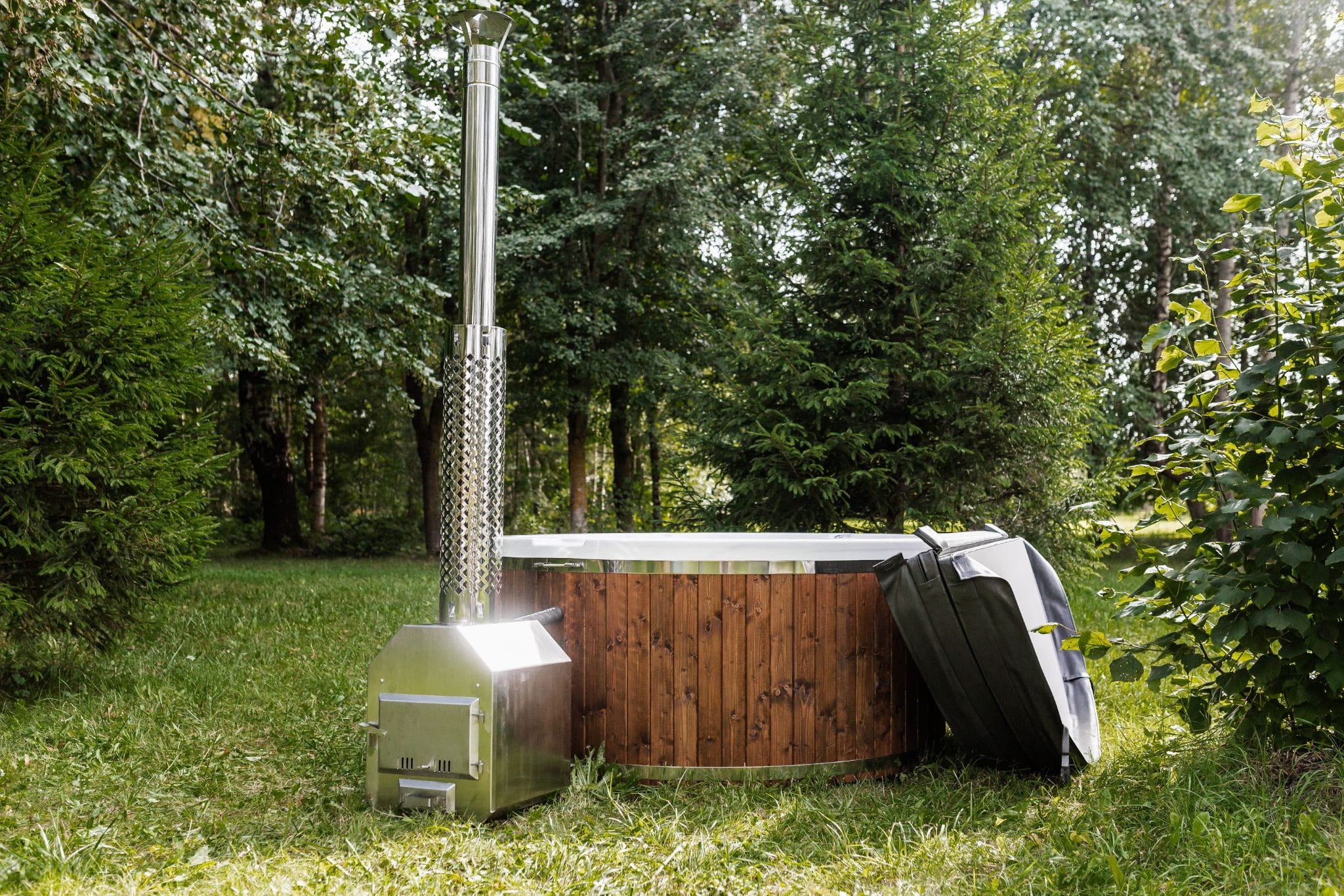 Houtgestookte hottub - externe kachel - rond