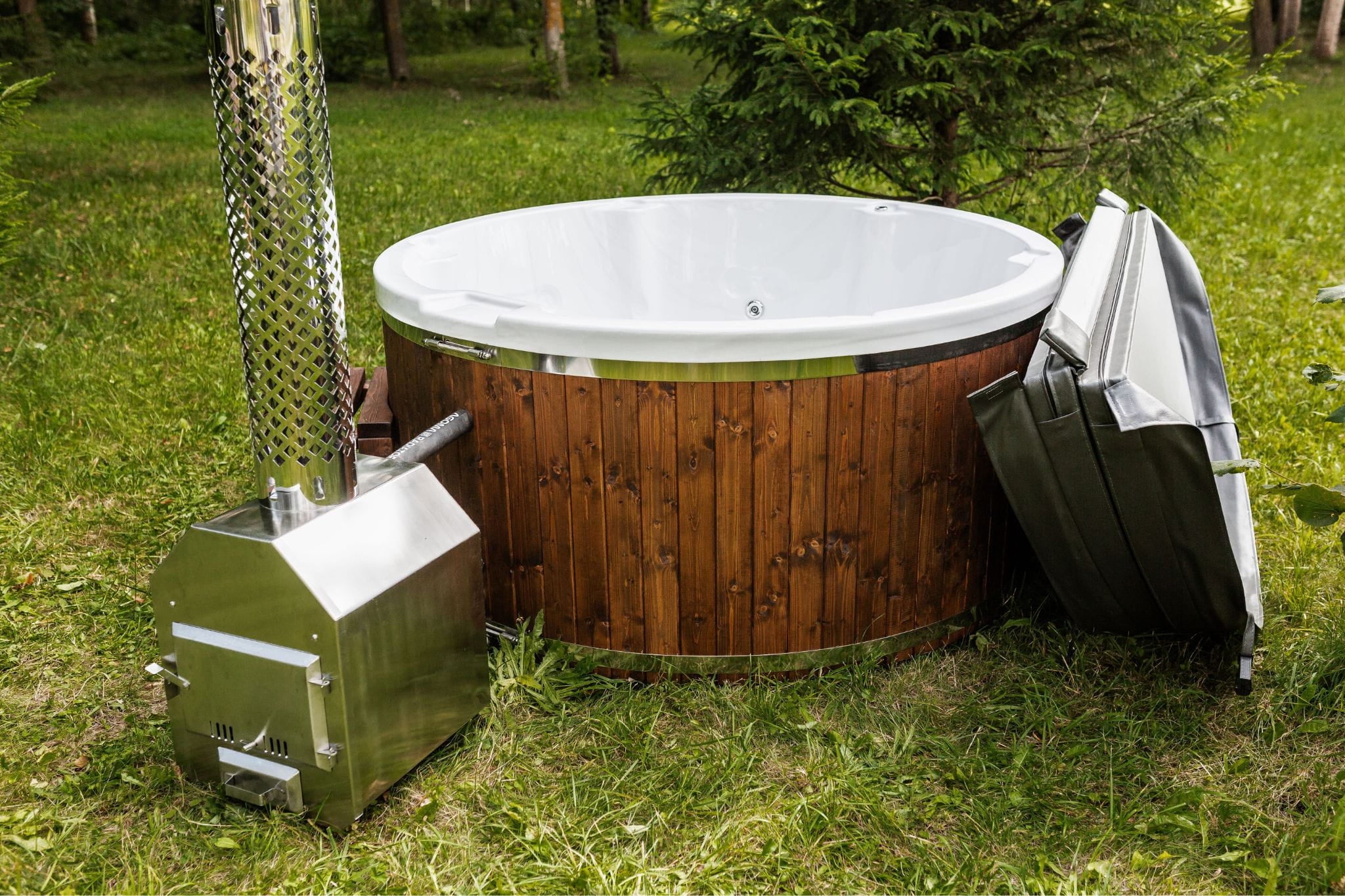 Houtgestookte hottub - externe kachel - rond