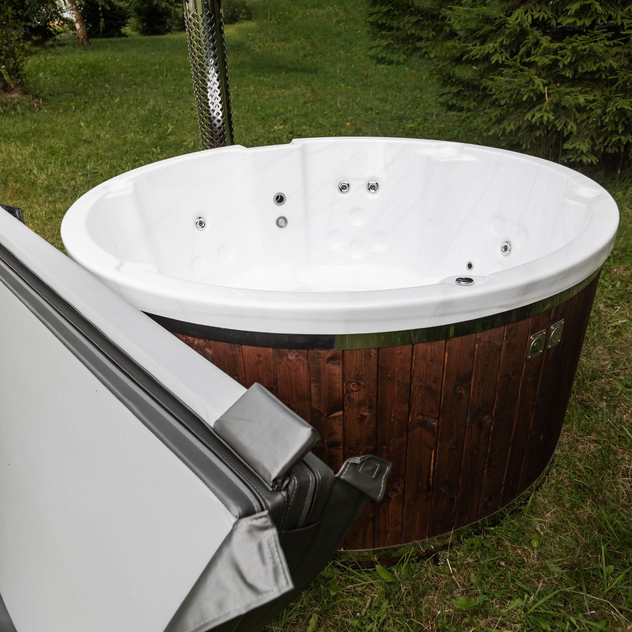 Houtgestookte hottub - externe kachel - rond