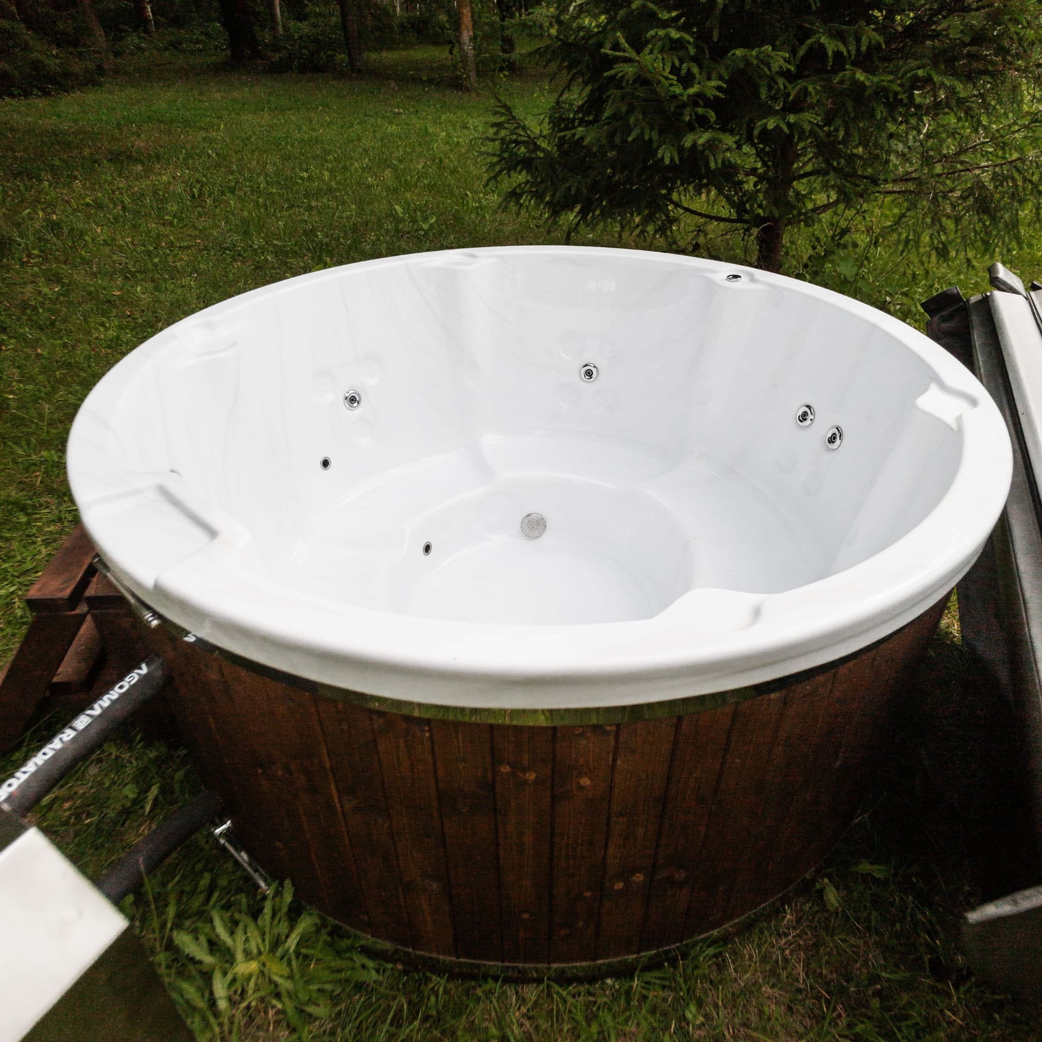 Houtgestookte hottub - externe kachel - rond