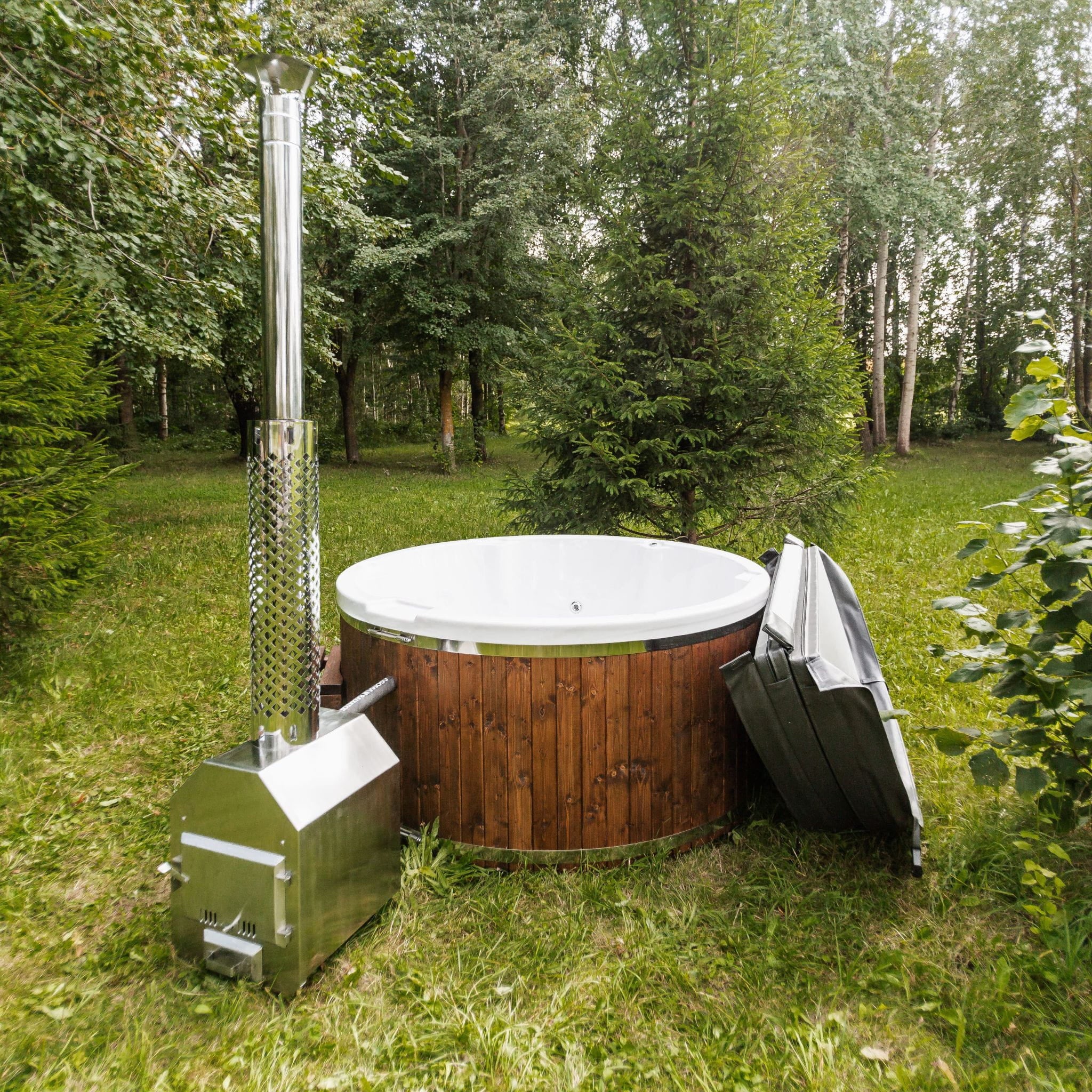 Houtgestookte hottub - externe kachel - rond