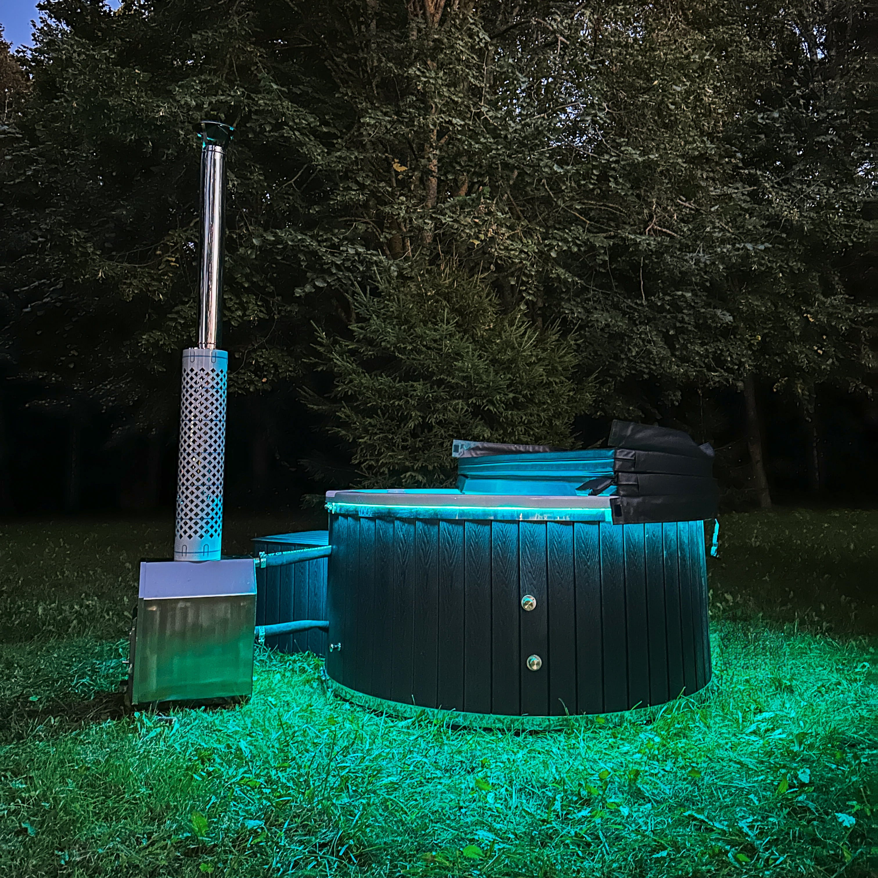 Houtgestookte hottub - externe kachel - rond