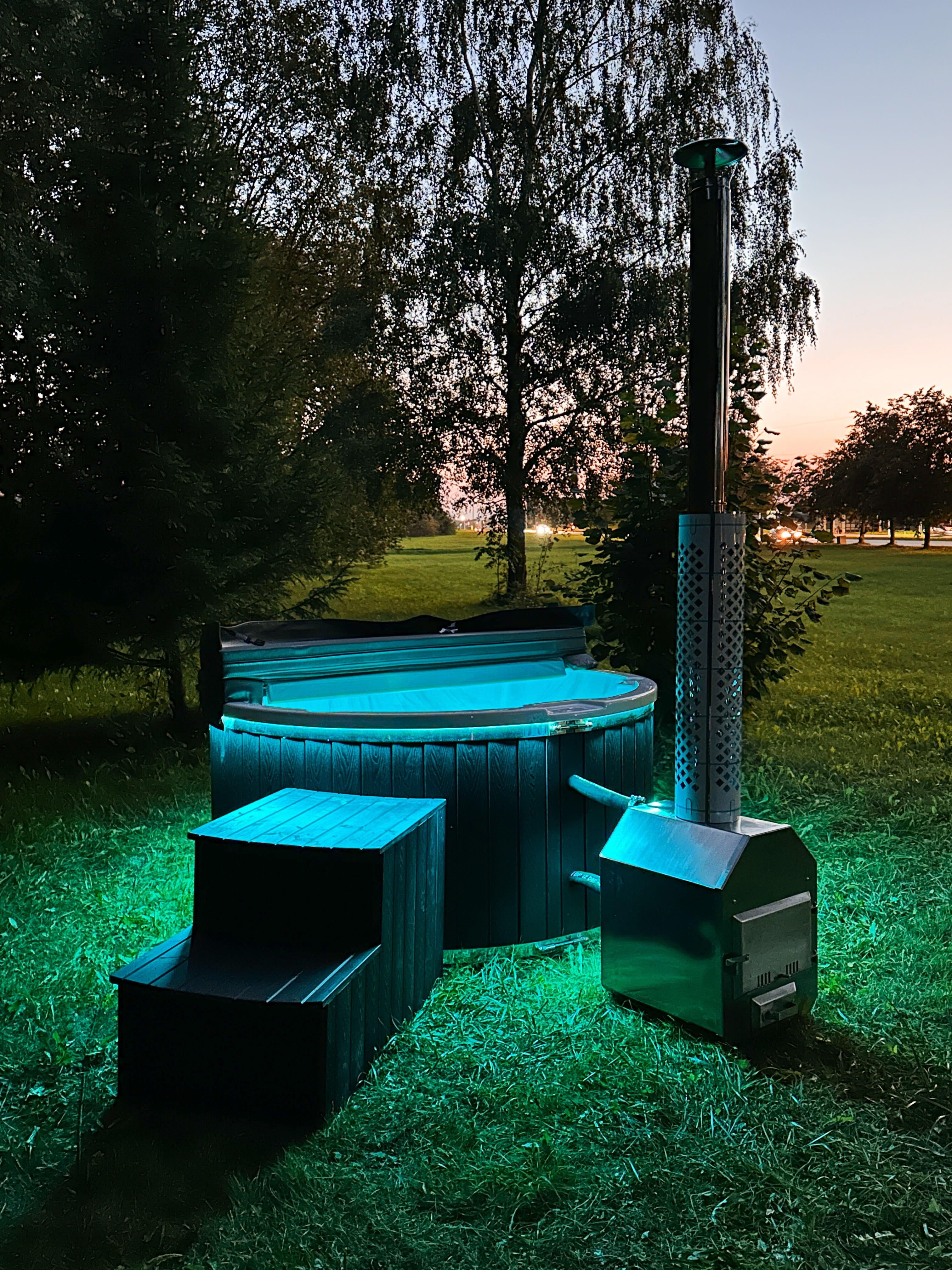 Houtgestookte hottub - externe kachel - rond