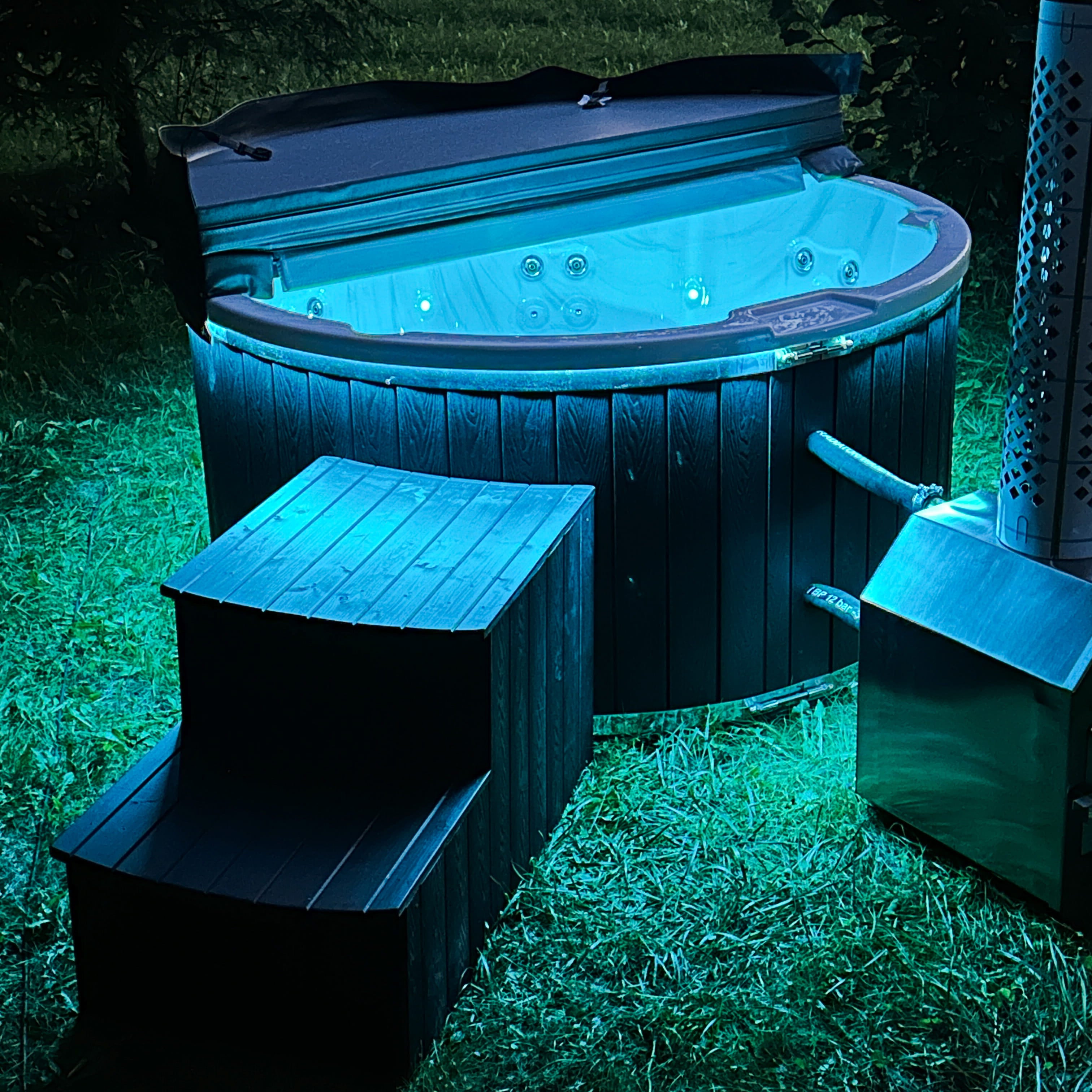 Houtgestookte hottub - externe kachel - rond