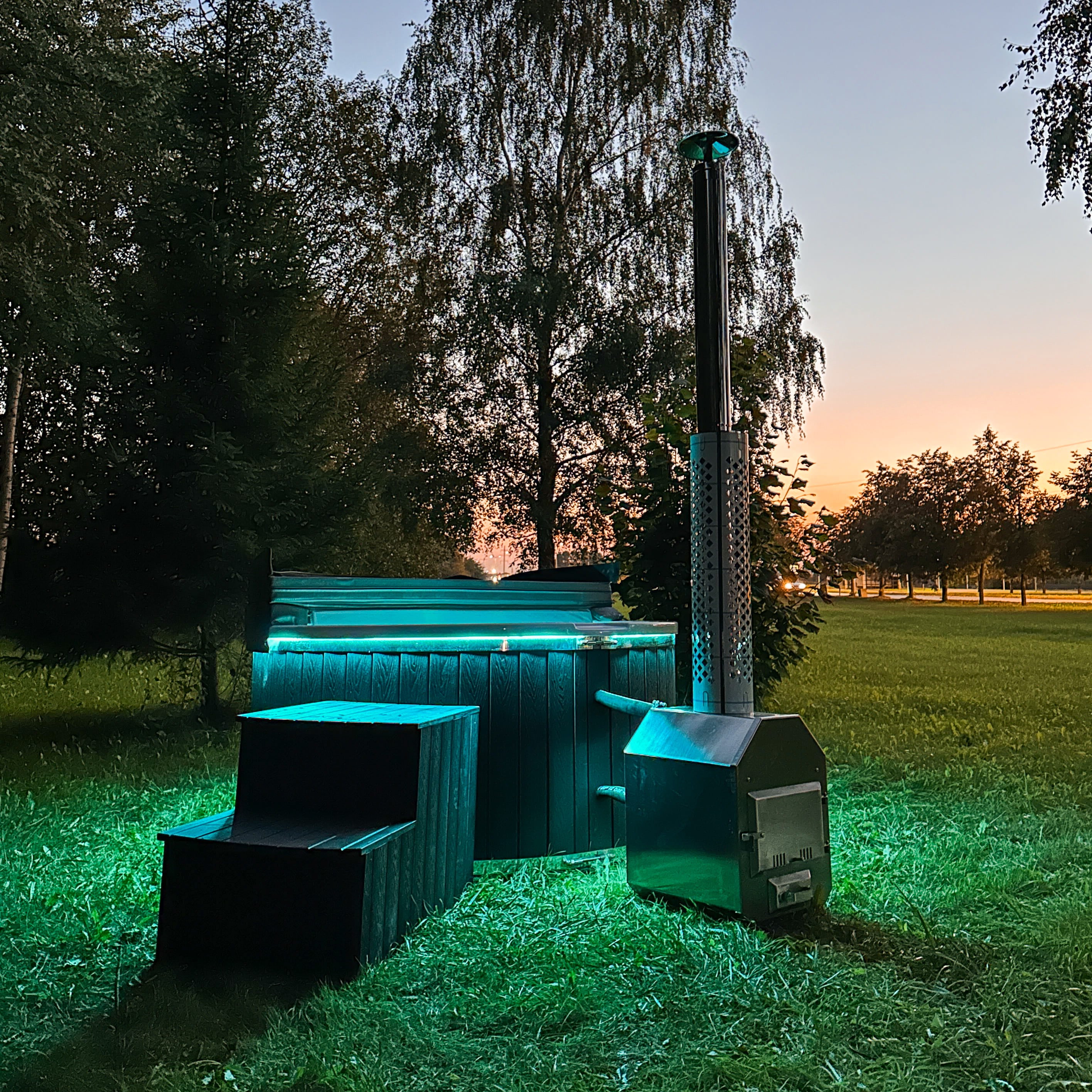 Houtgestookte hottub - externe kachel - rond