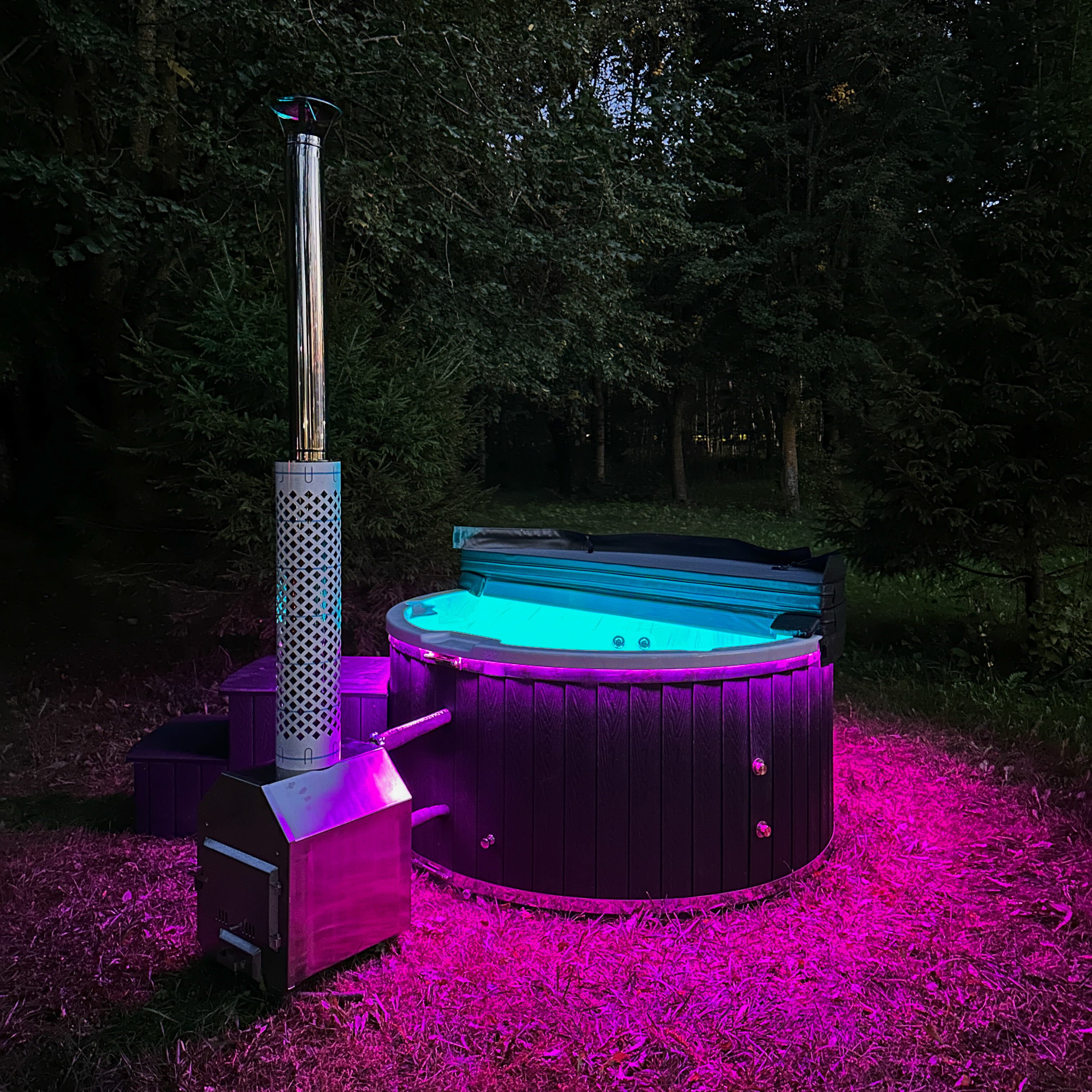 Houtgestookte hottub - externe kachel - rond