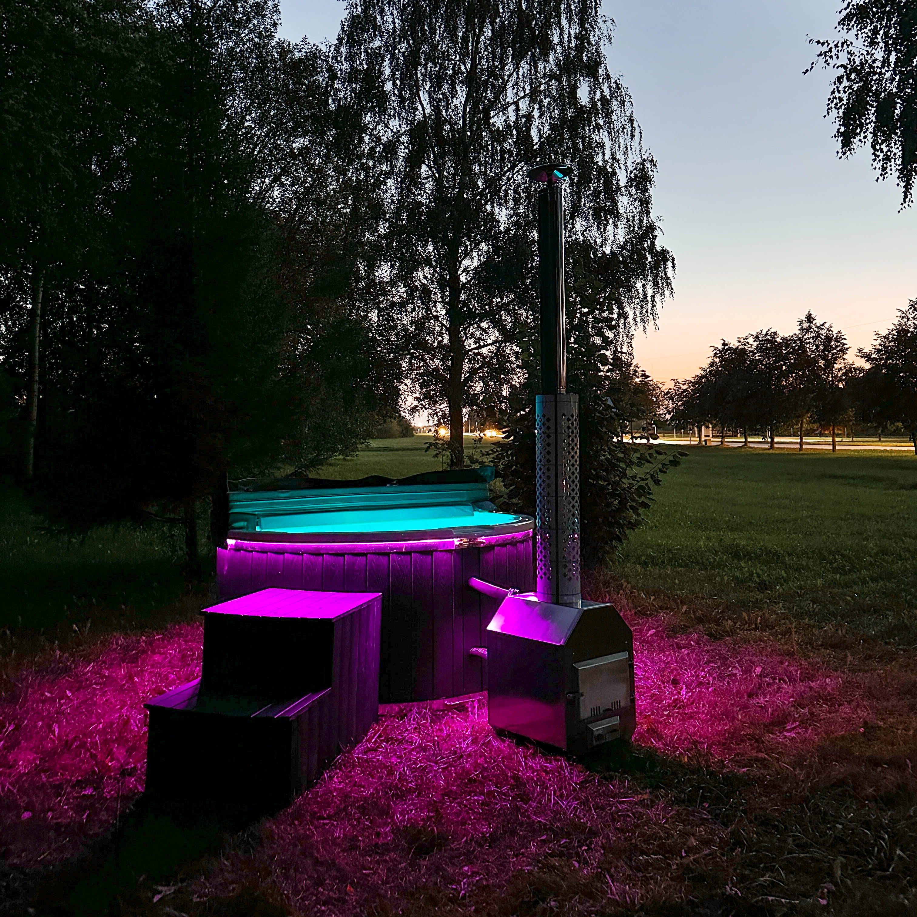 Houtgestookte hottub - externe kachel - rond