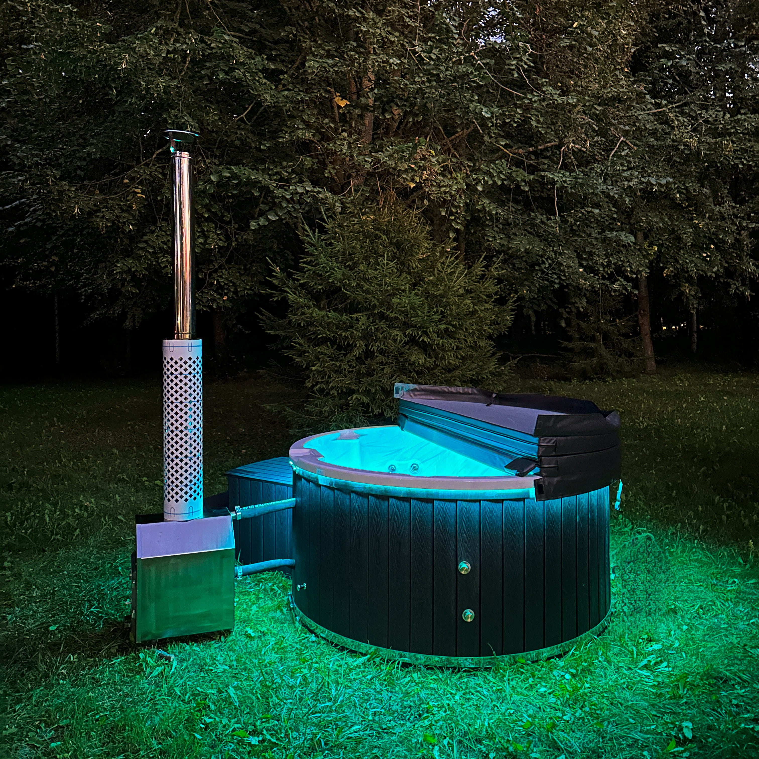 Houtgestookte hottub - externe kachel - rond