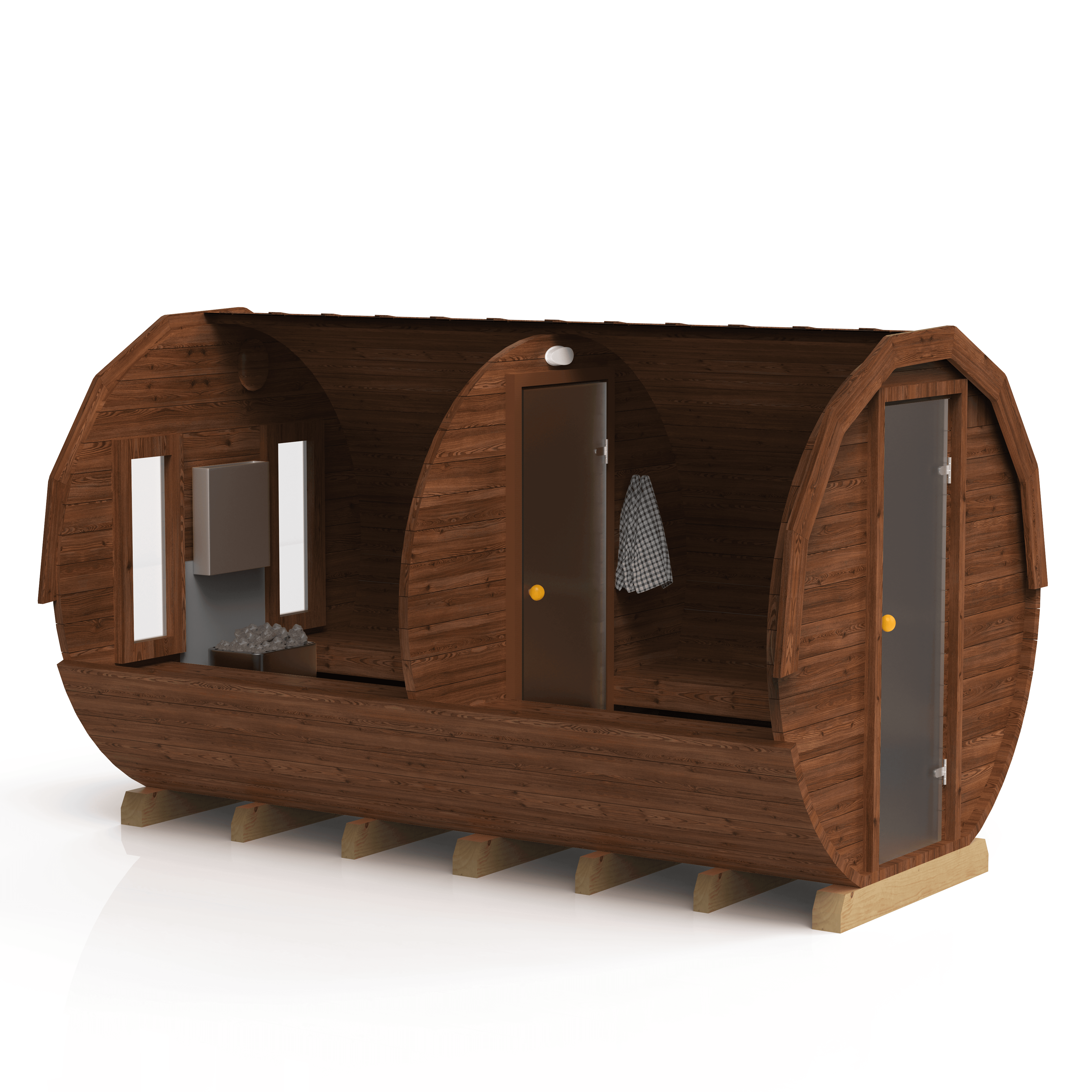 Barrelsauna 4m met kleedruimte