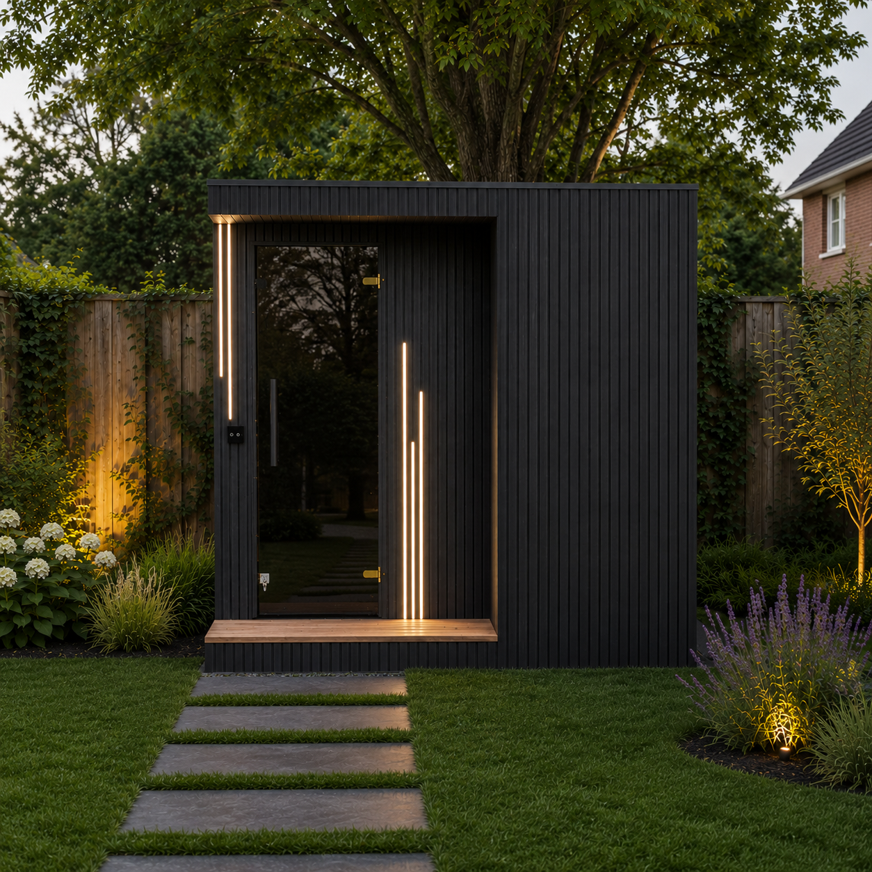 Luxe sauna buitendouche