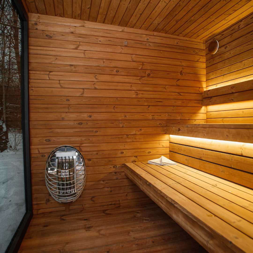 Luxe sauna buitendouche