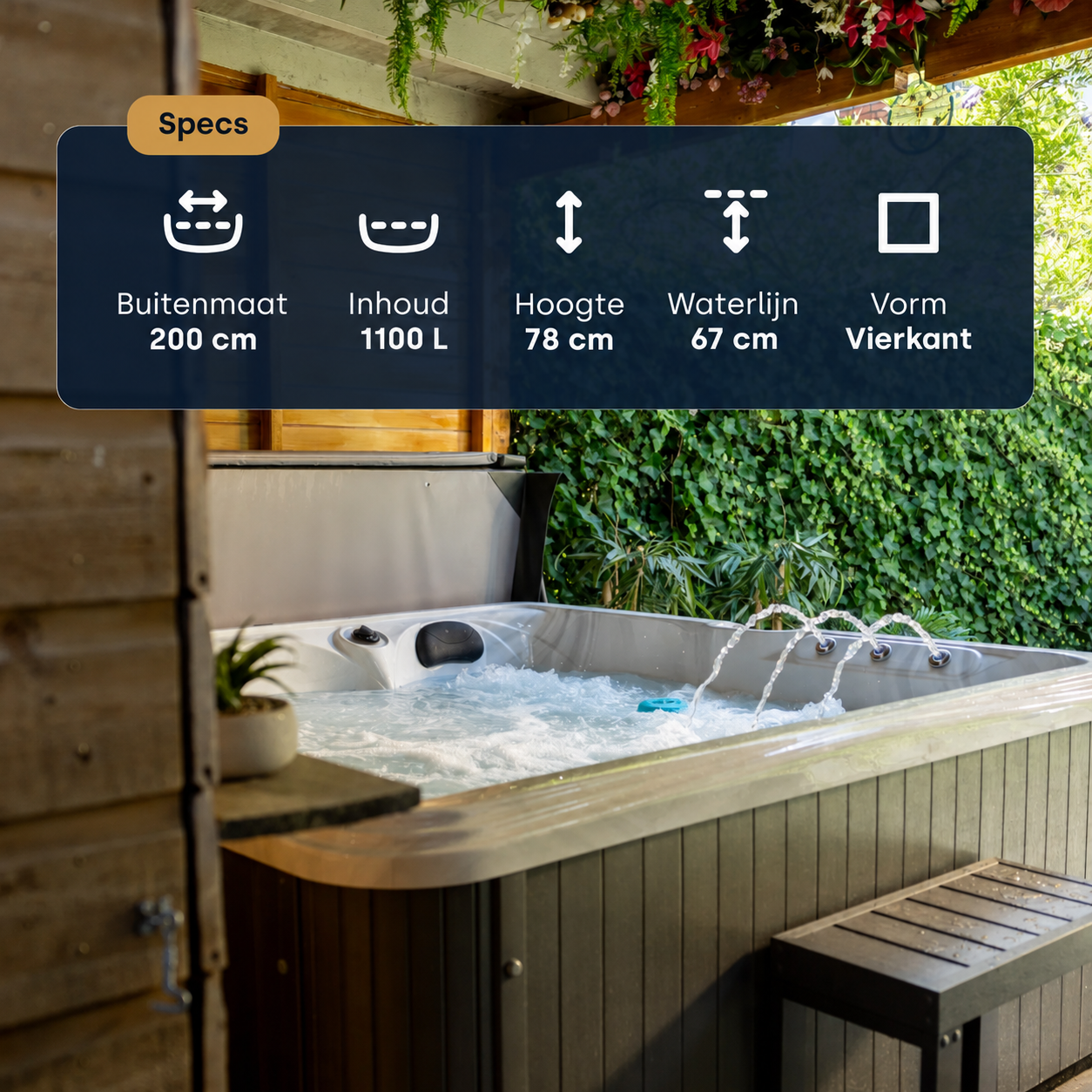 W’eau Delta spa – ruime 5-persoons spa met twee ligplaatsen