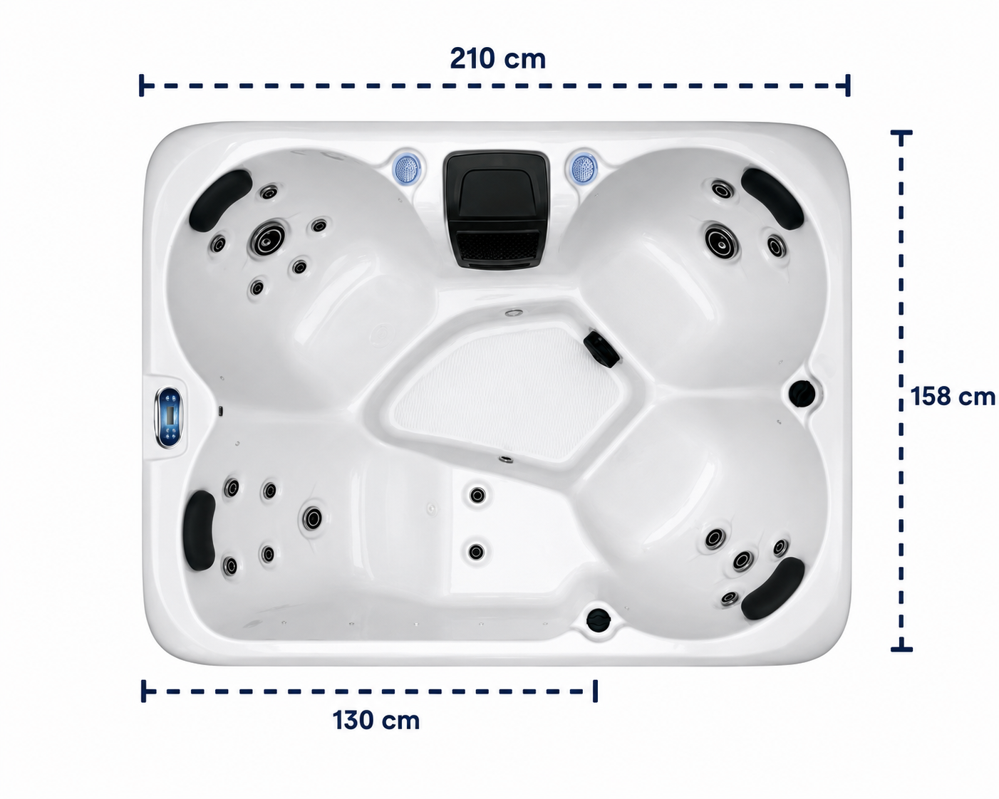 W’eau Como spa – compacte 4-persoons spa met 20 massagejets